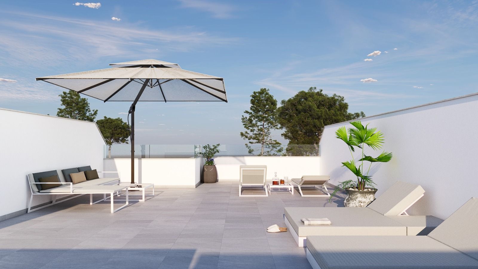 Garden or plot area of new-build townhouse in Las Higuericas, Pilar De La Horadada