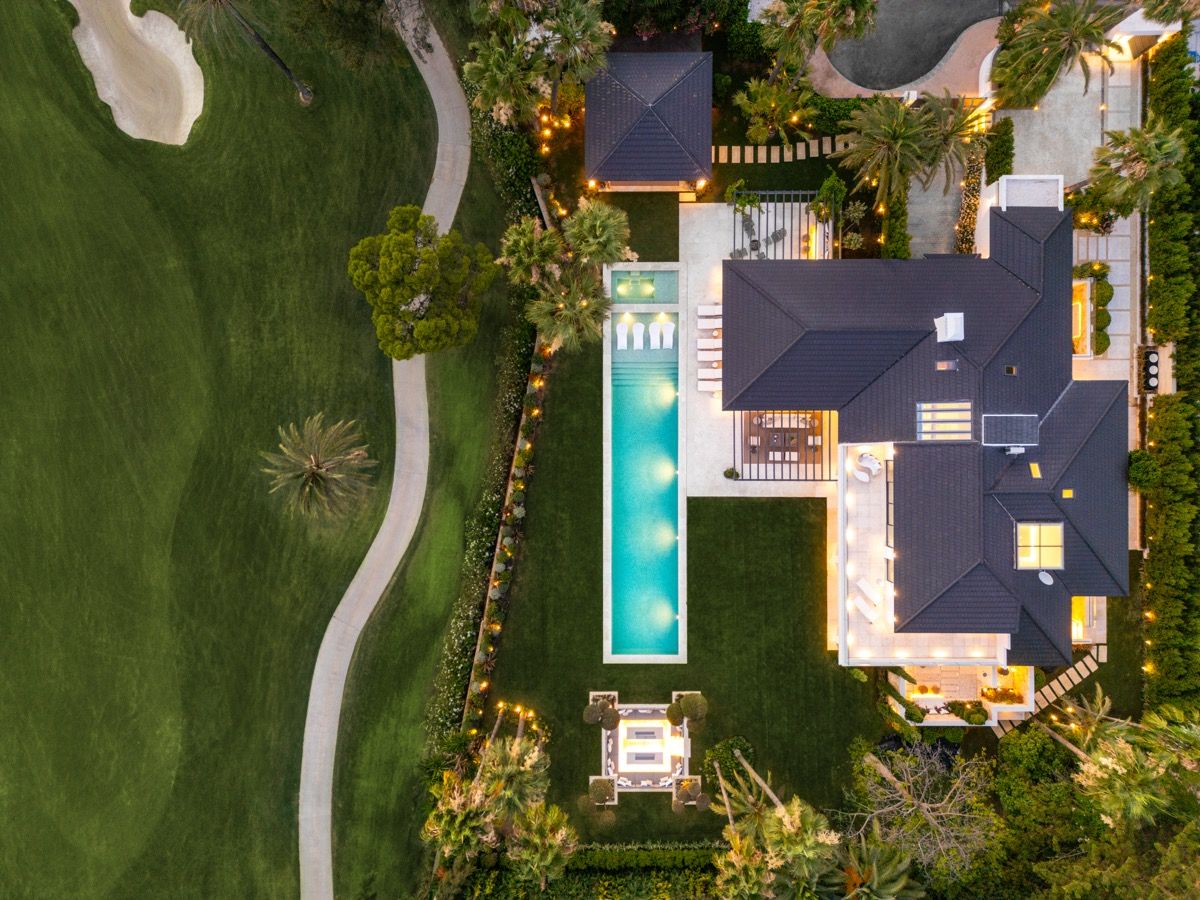 Street approach to new-build villa in Puerto Banús, Marbella