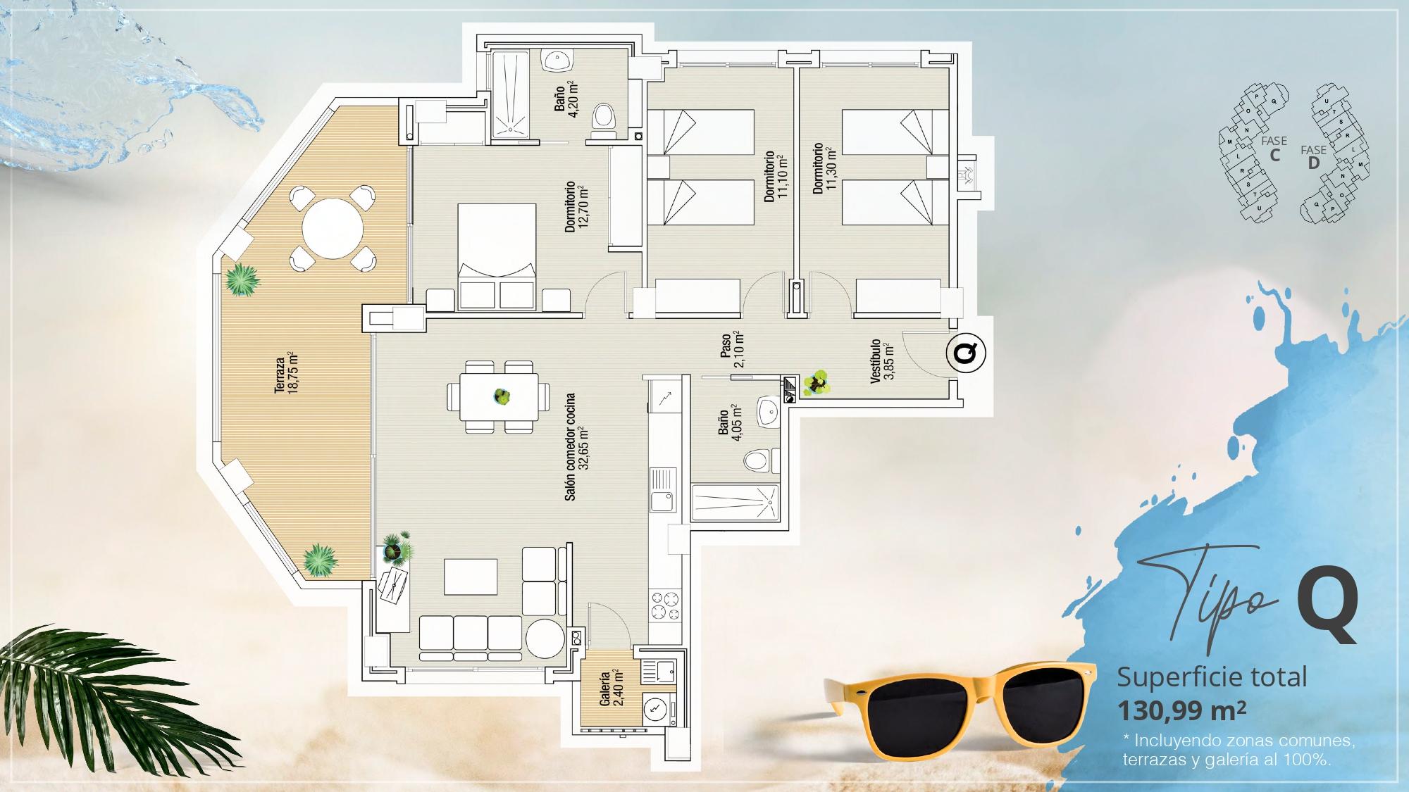 Floor plan of the apartment showing room dimensions