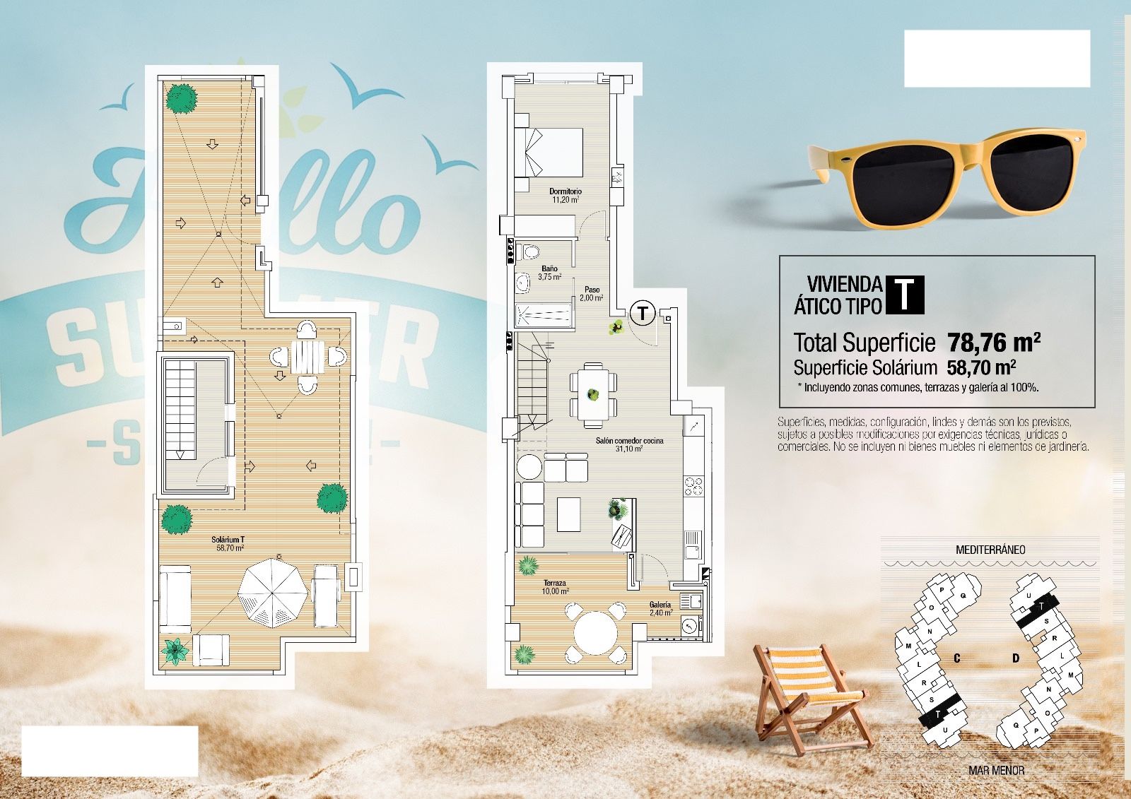 Floor plan with room dimensions and orientation marked