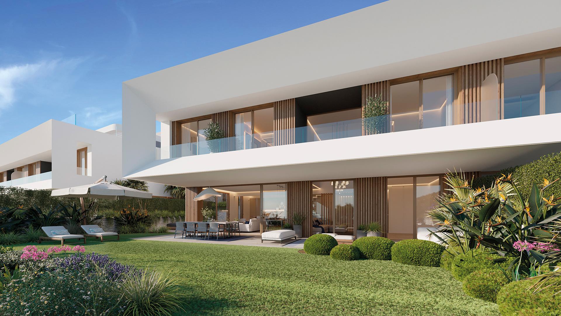 Villa for sale in Estepona, Estepona - exterior view of new-build villa with solarium