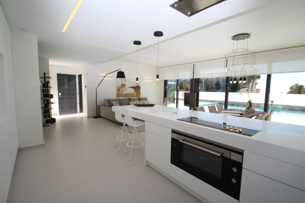 Outdoor terrace area at ground level, new-build villa, Bellavista