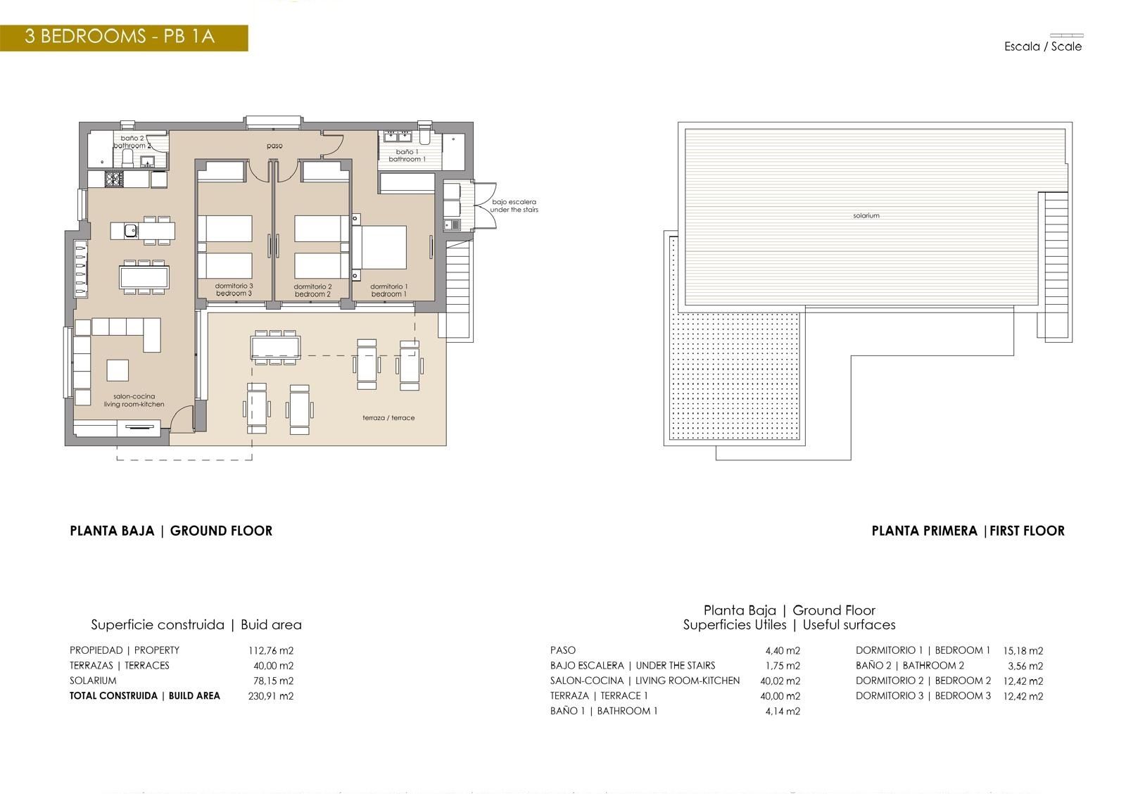 Floor plan of 4-bedroom villa in Desamparados, Orihuela, showing 235m2 layout