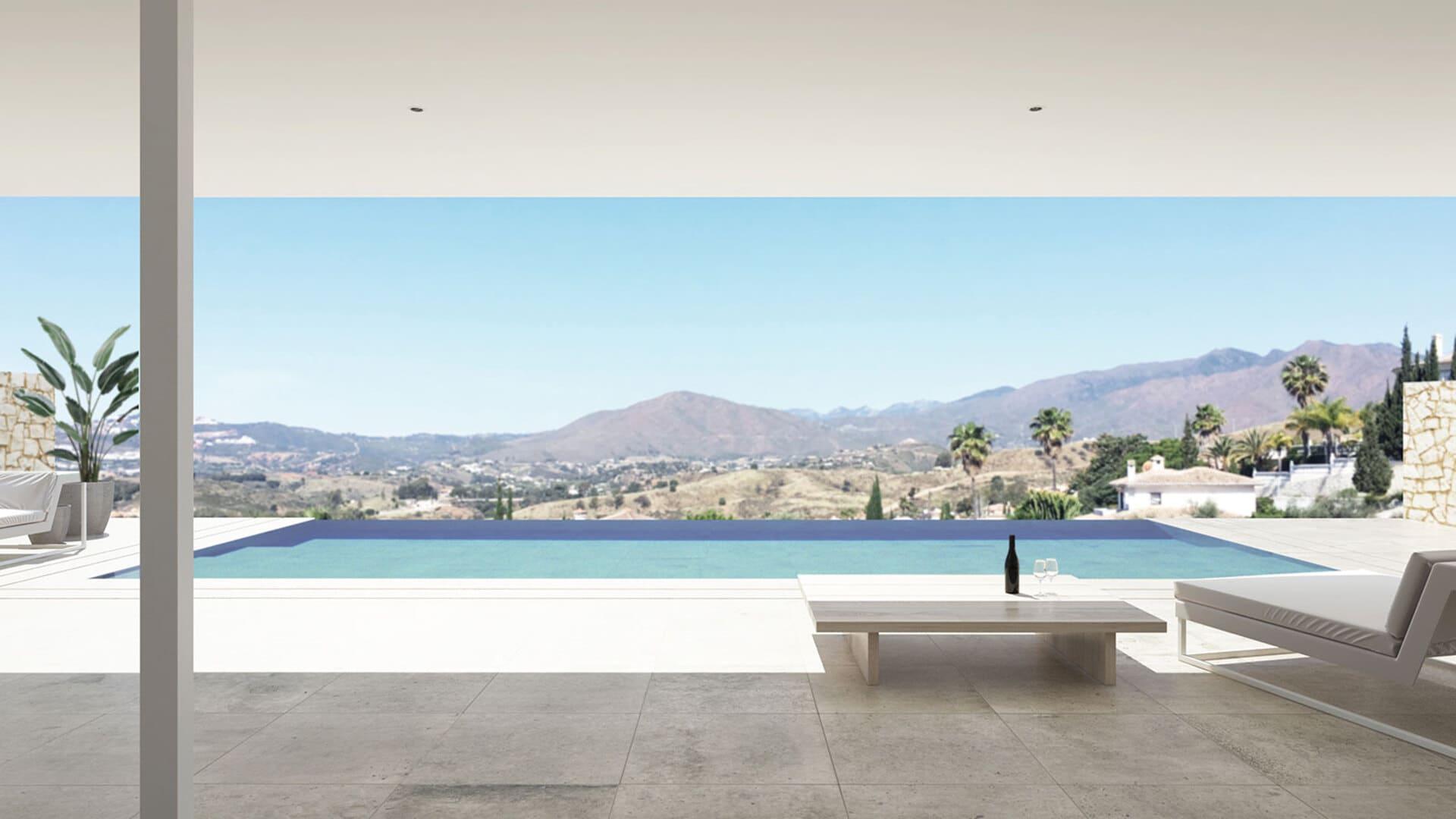 Pool and outdoor seating area in villa, Mijas Golf, Mijas