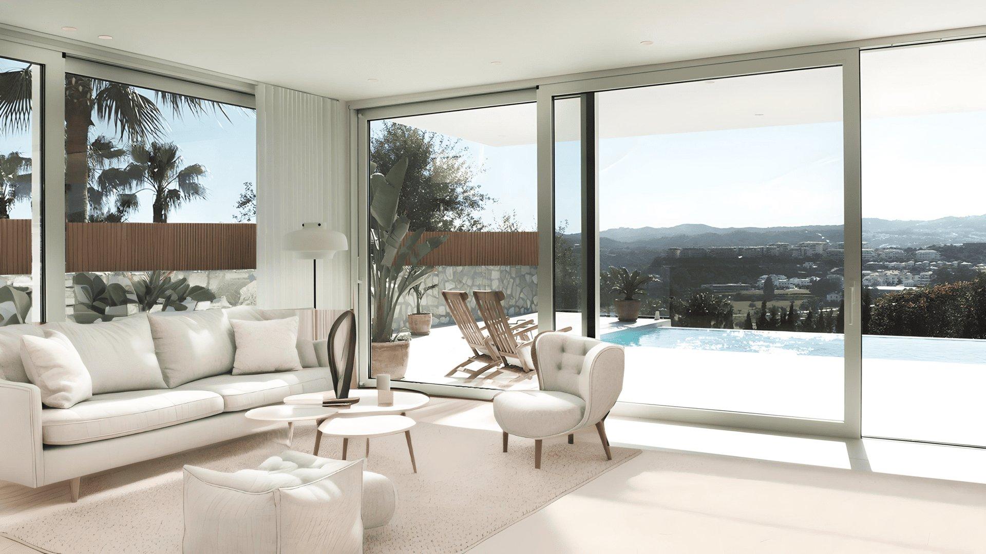 Exterior lighting and landscaping, new-build villa, Mijas Golf