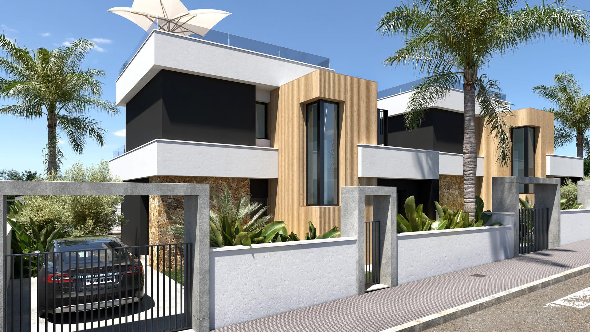 Upper terrace with open sky views, new-build villa, Lo Marabú