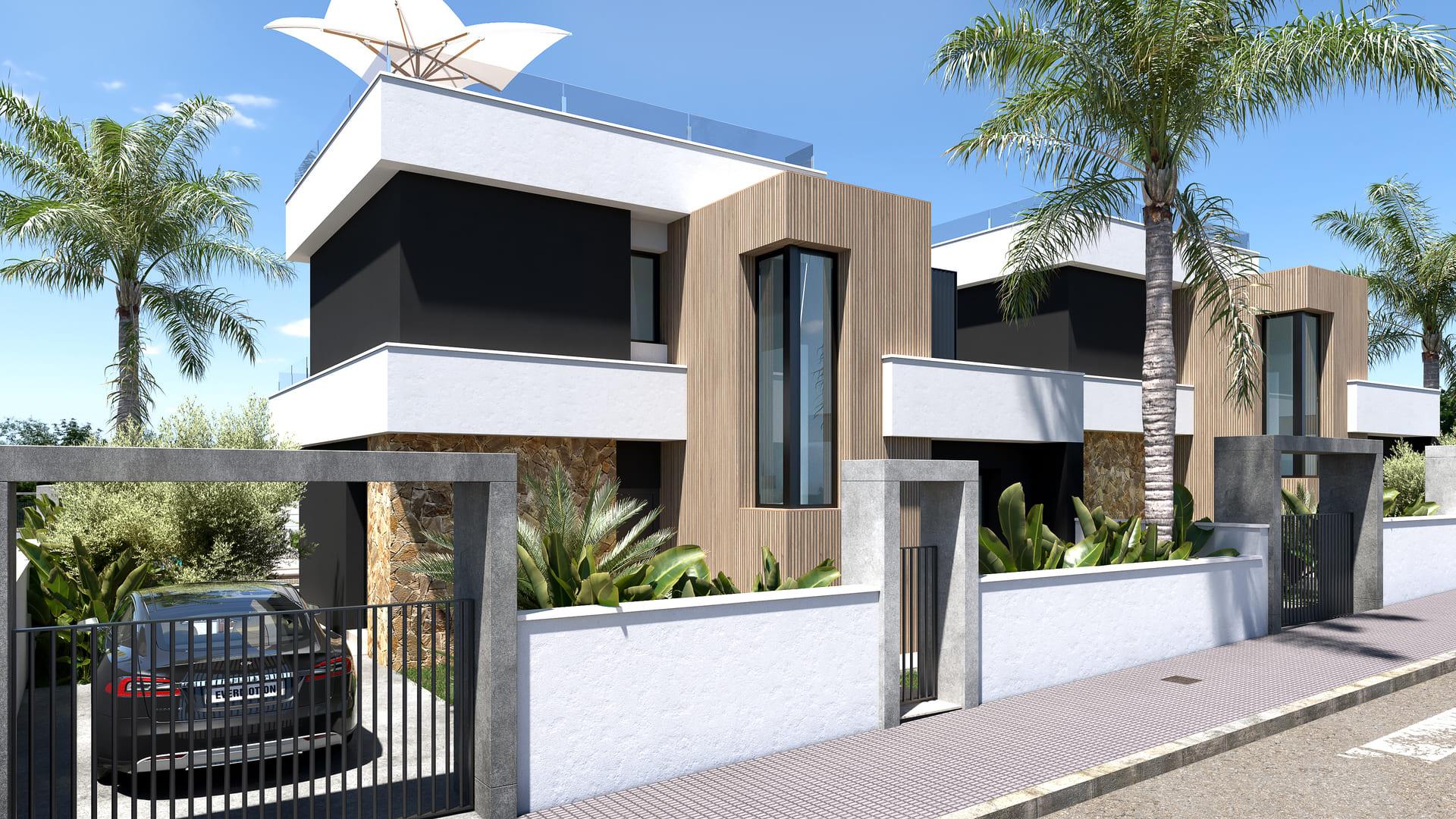 Balcony or terrace railing detail, new-build villa, Lo Marabú