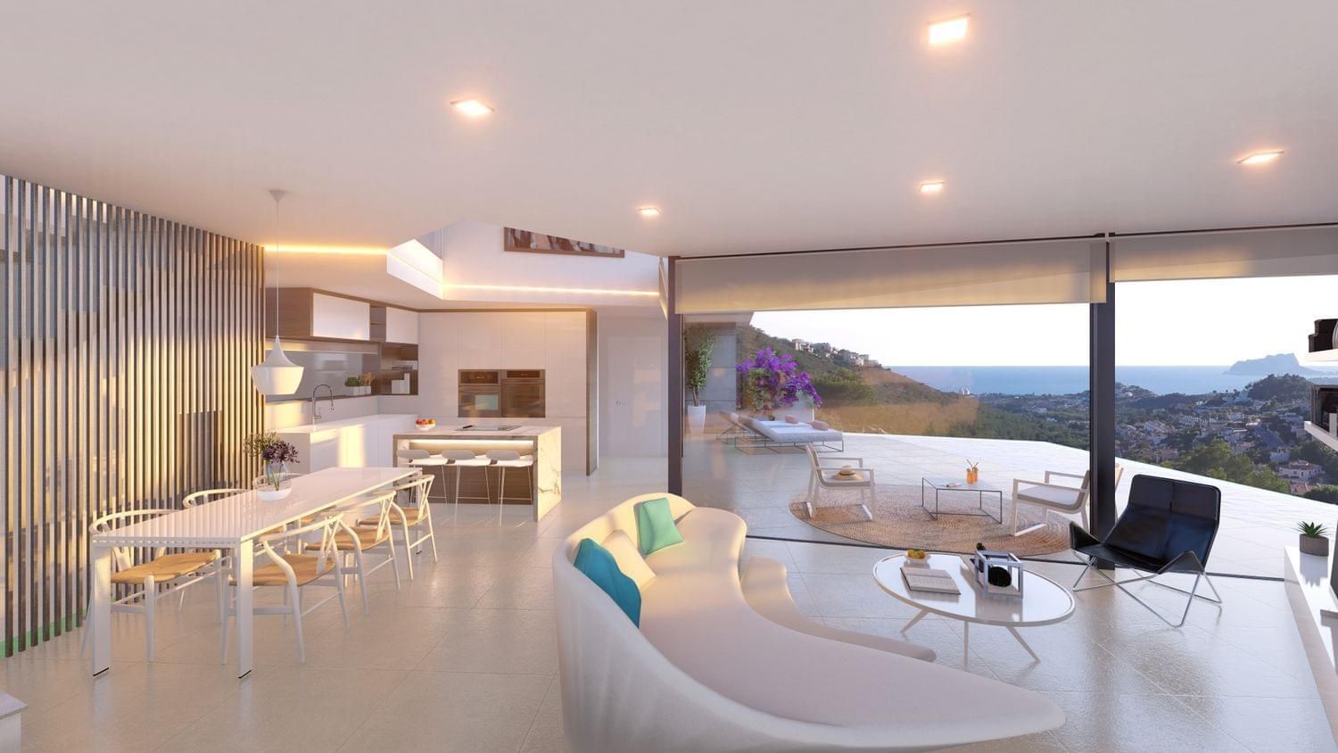 Exterior rear view of new-build villa, Alcassar, Benitachell