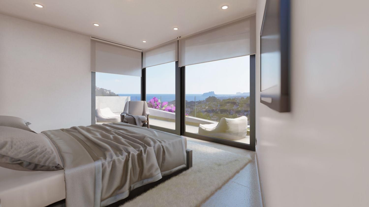 Rear garden view in 3-bedroom villa, Alcassar, Benitachell