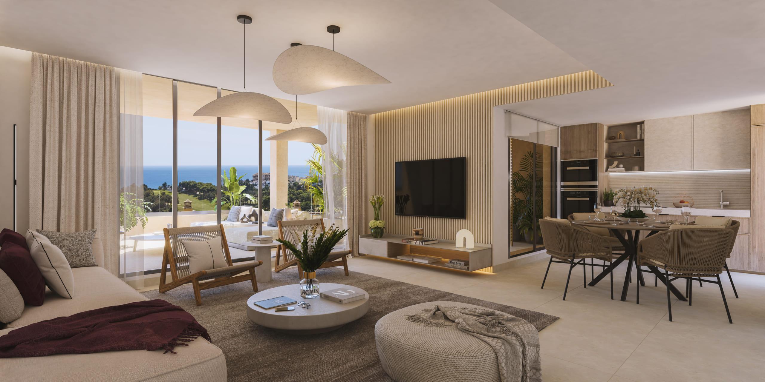 Kitchen in 3-bedroom new-build penthouse, Cortijo Torrequebrada, Benalmádena