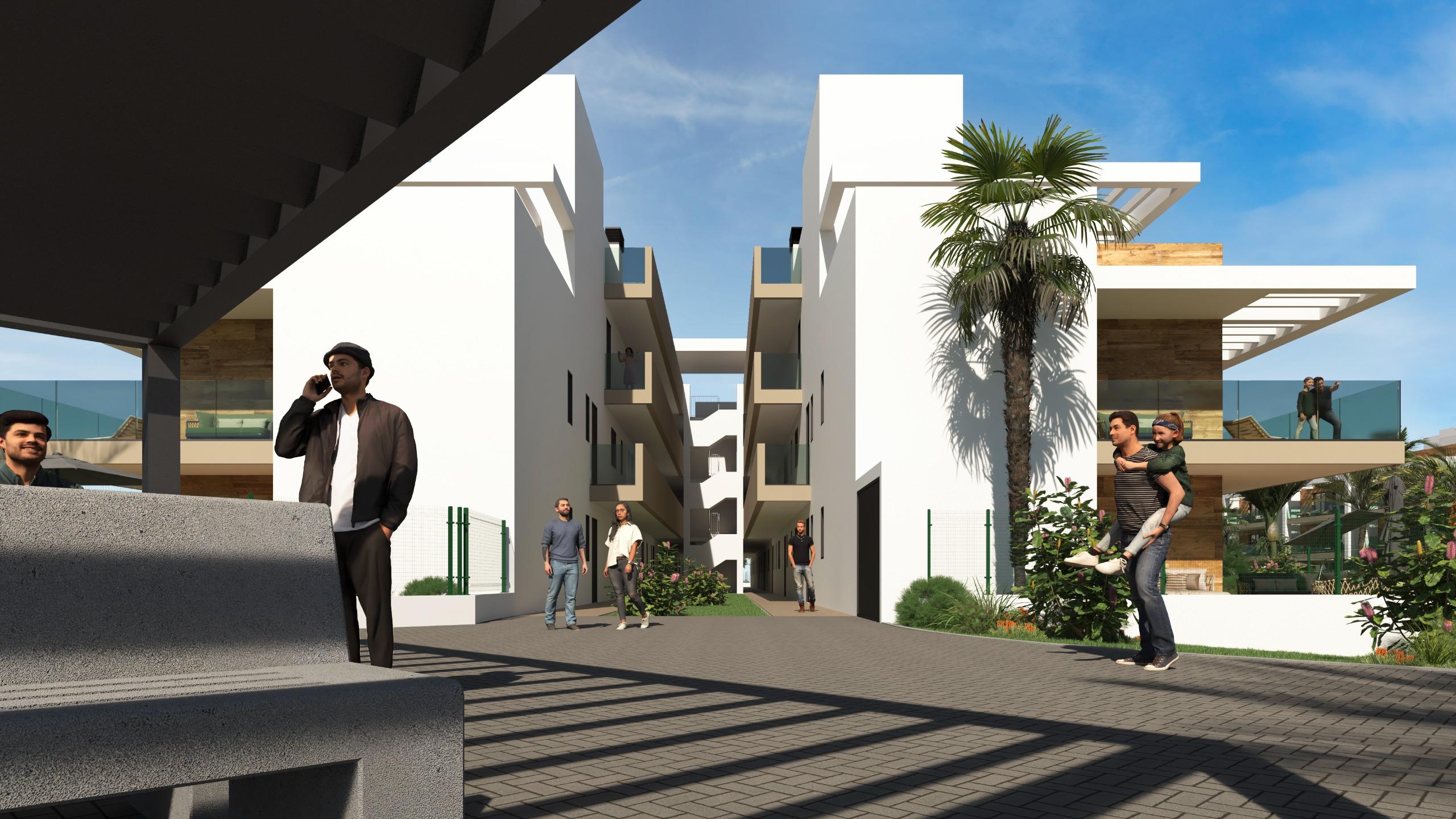 Dining area in open-plan space, 3-bedroom penthouse, Serena Golf