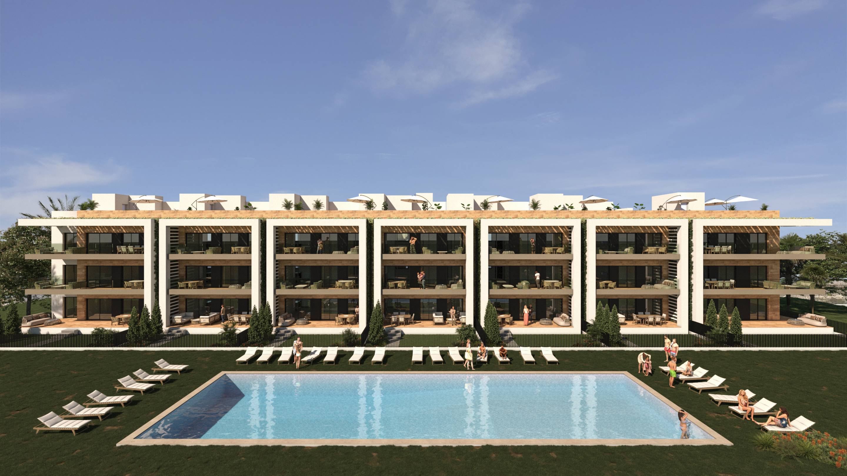 Development exterior and landscaping, Serena Golf, Los Alcázares