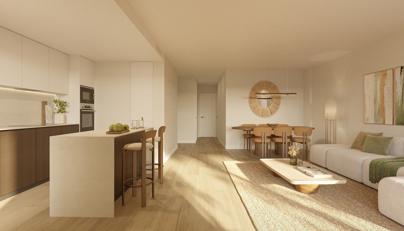 Living area in 2-bedroom apartment, Hipódromo-Cerrado del Águila