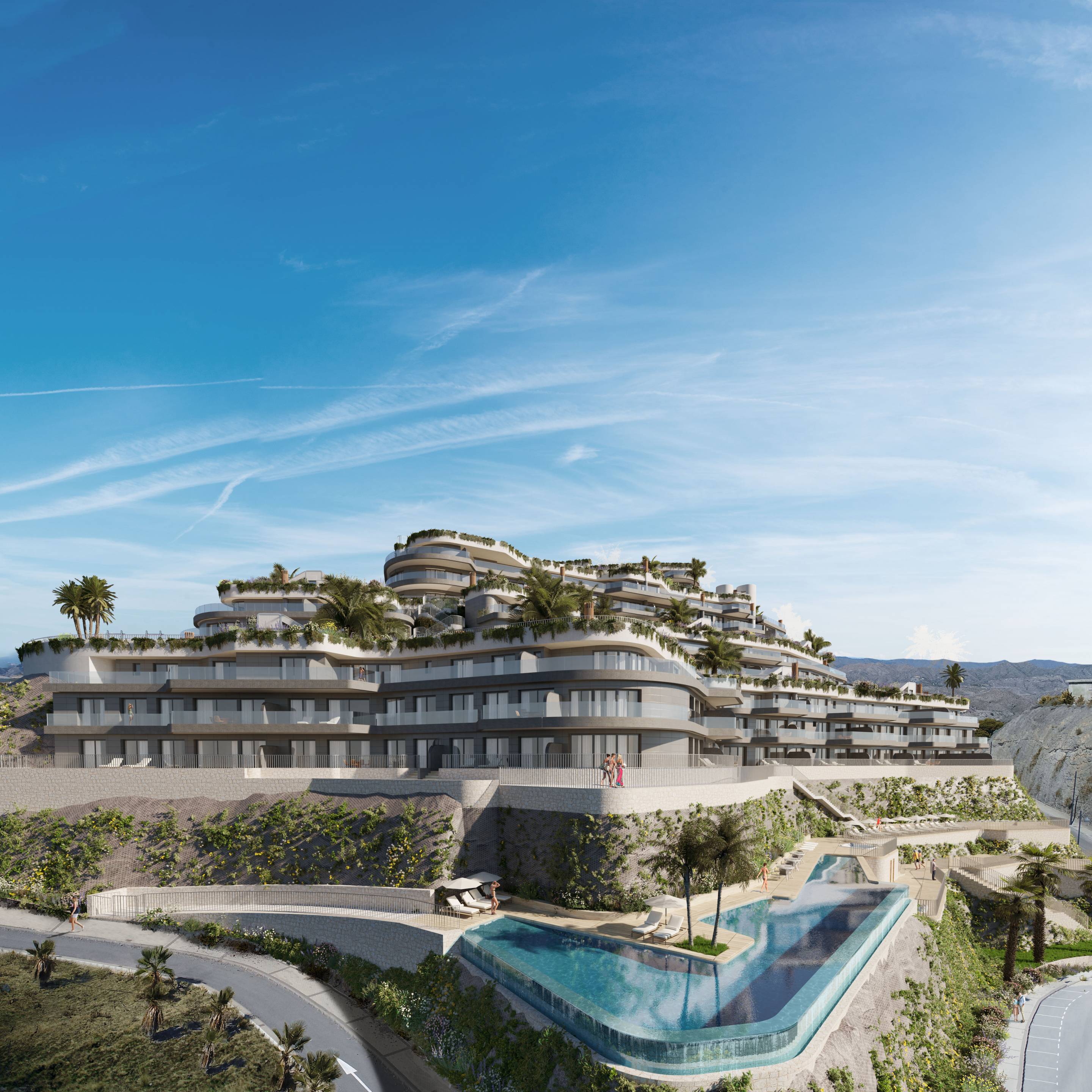Penthouse for sale in Isla del Fraile, Águilas - new-build complex exterior with sea backdrop