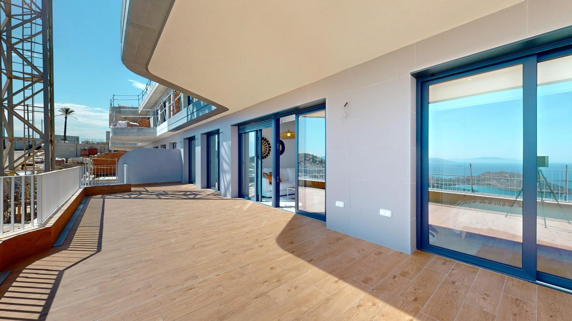Entrance to new-build apartment, Isla del Fraile, Águilas