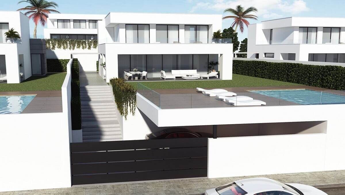Aerial or elevated view of villa plot, El Castillo, Manilva