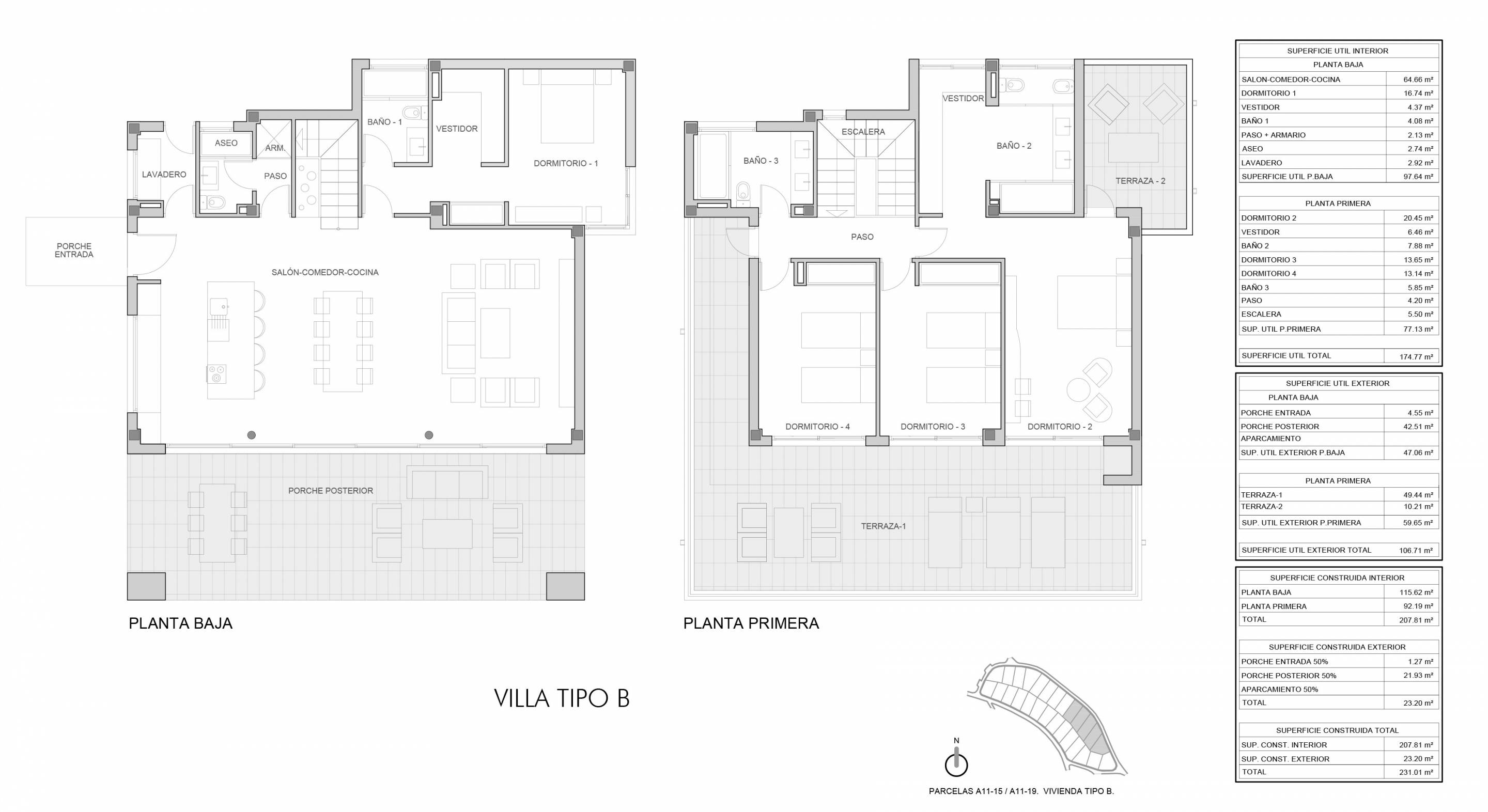Site plan or plot layout, new-build villa, El Castillo, Manilva