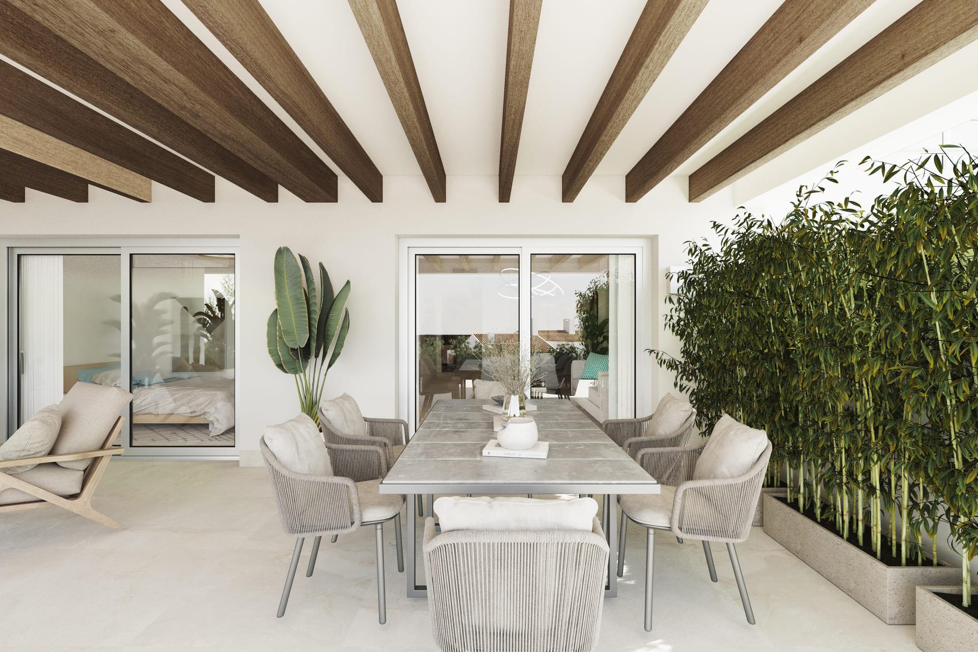 View from terrace of new-build apartment, El Paraíso, Benahavis