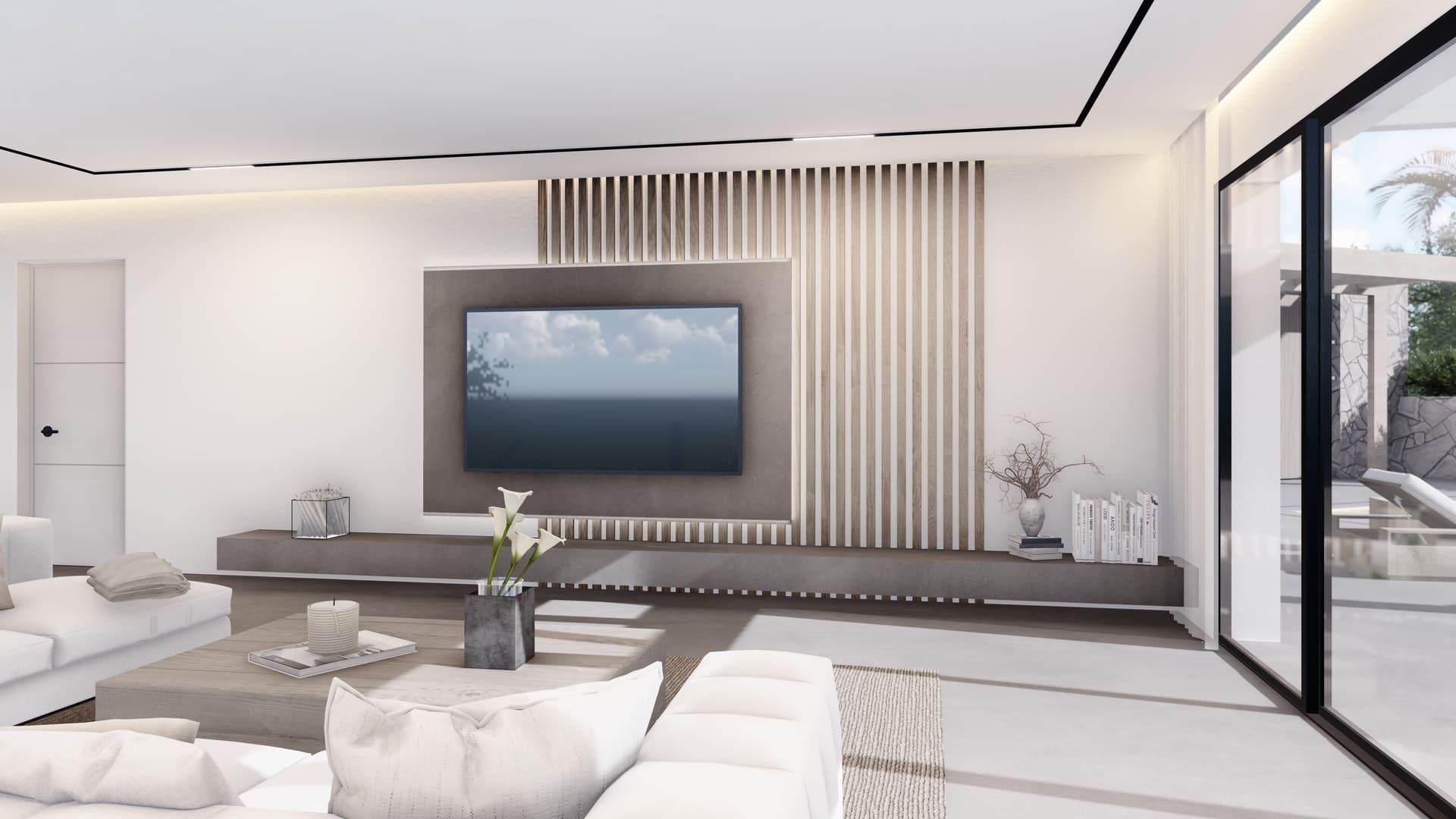 Staircase and entrance hall in new-build villa, Santa María, Marbella