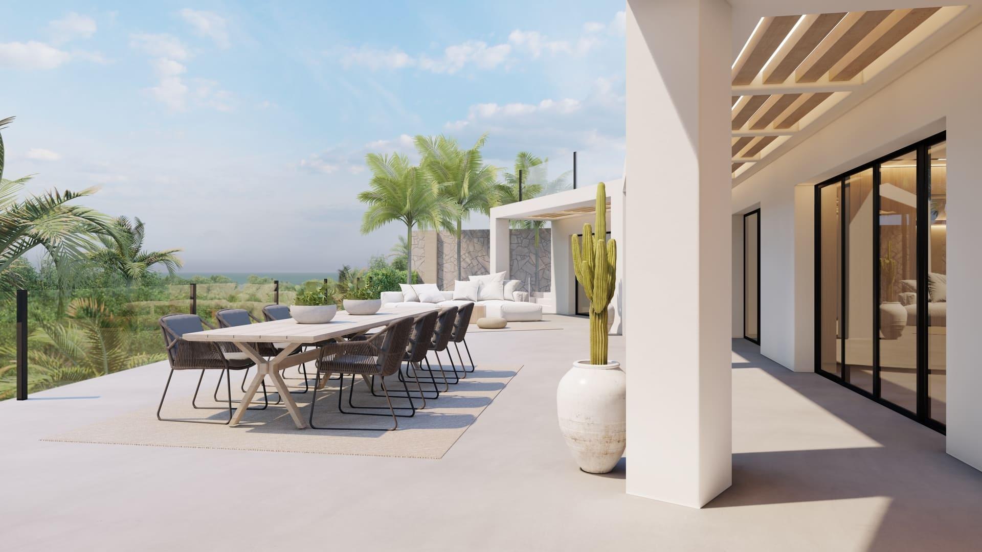 Detail of floor-to-ceiling glazing in living area, Santa María villa