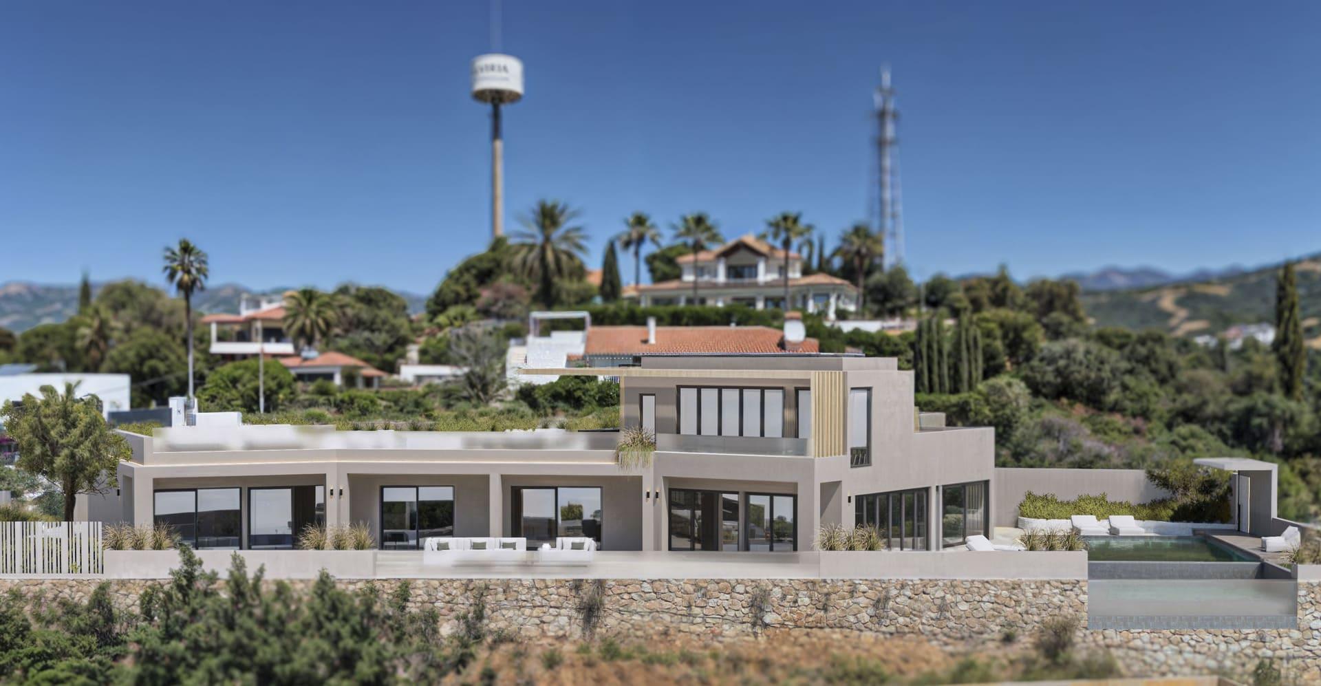 Outdoor kitchen or barbecue area in new-build villa, Santa María