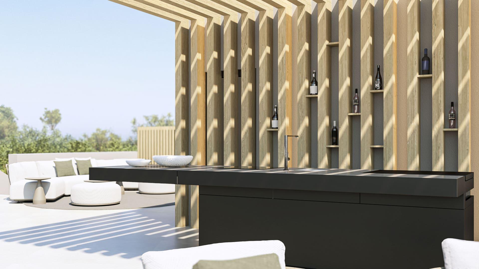 Open-plan kitchen and dining space in 4-bedroom villa, Santa María, Marbella