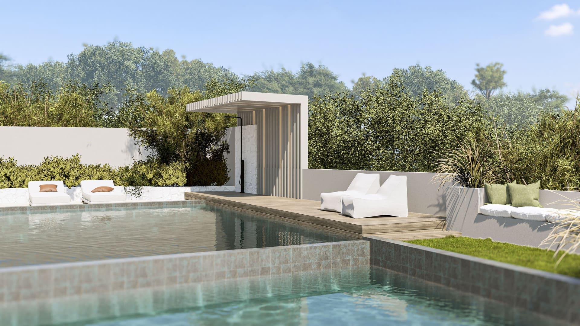 Aerial or elevated view showing plot of 905m2, Santa María, Marbella