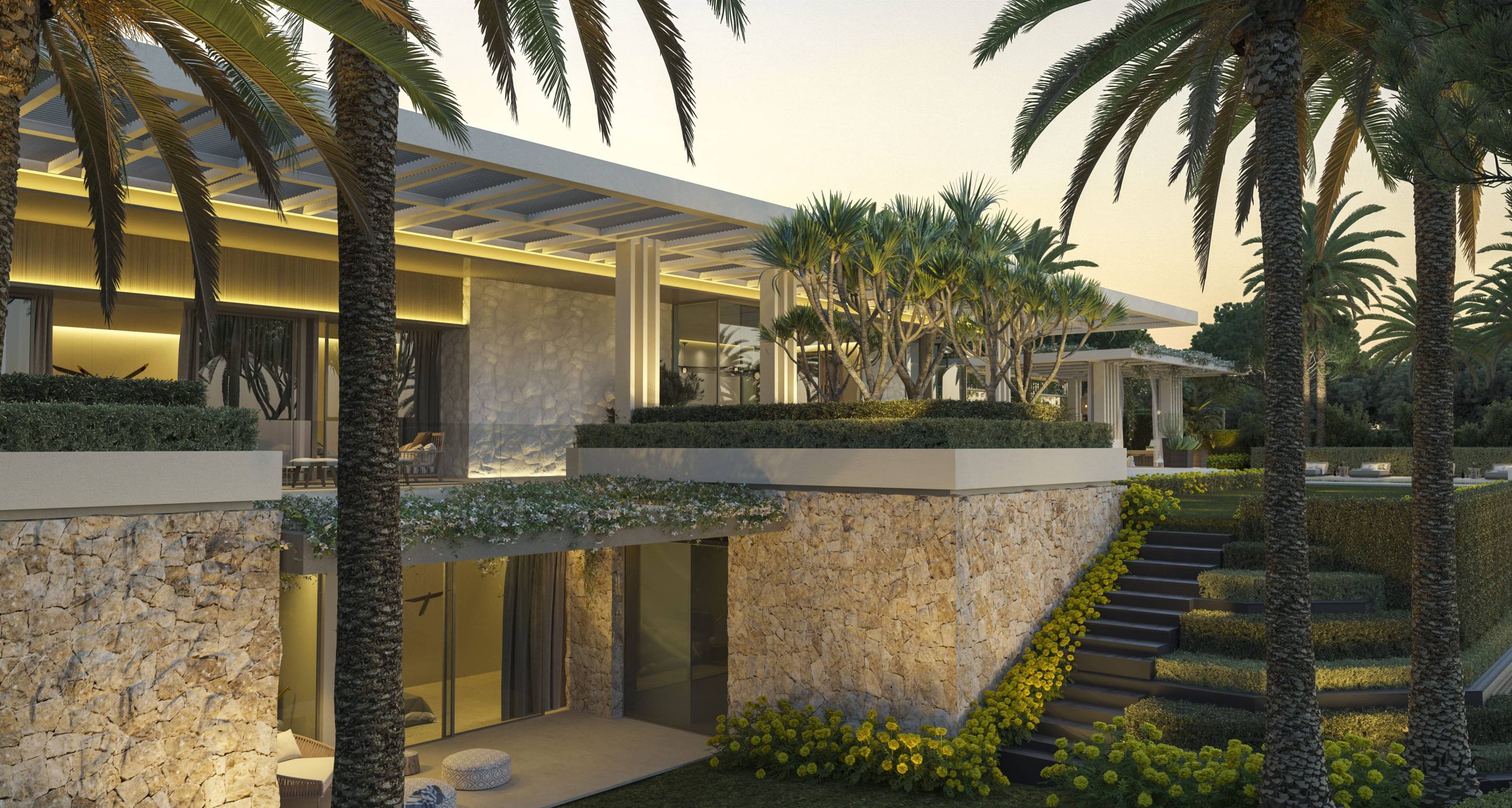 Aerial view of villa plot in Las Brisas, Marbella