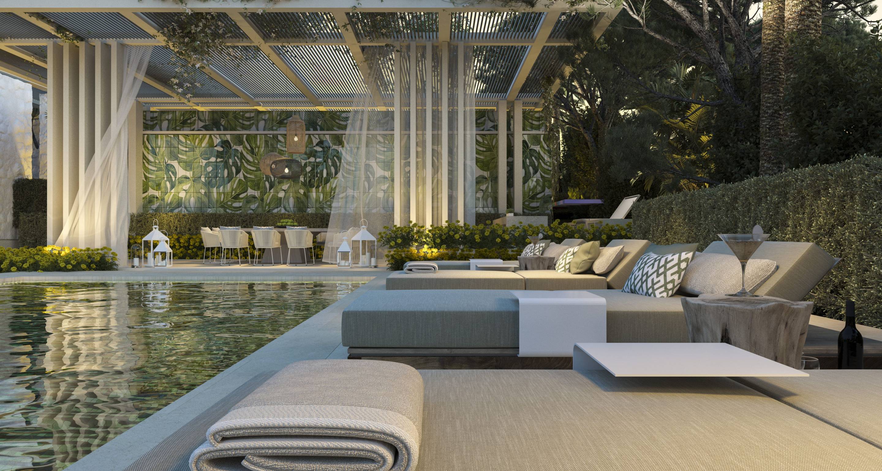 Exterior facade of 7-bedroom new-build villa, Las Brisas, Marbella