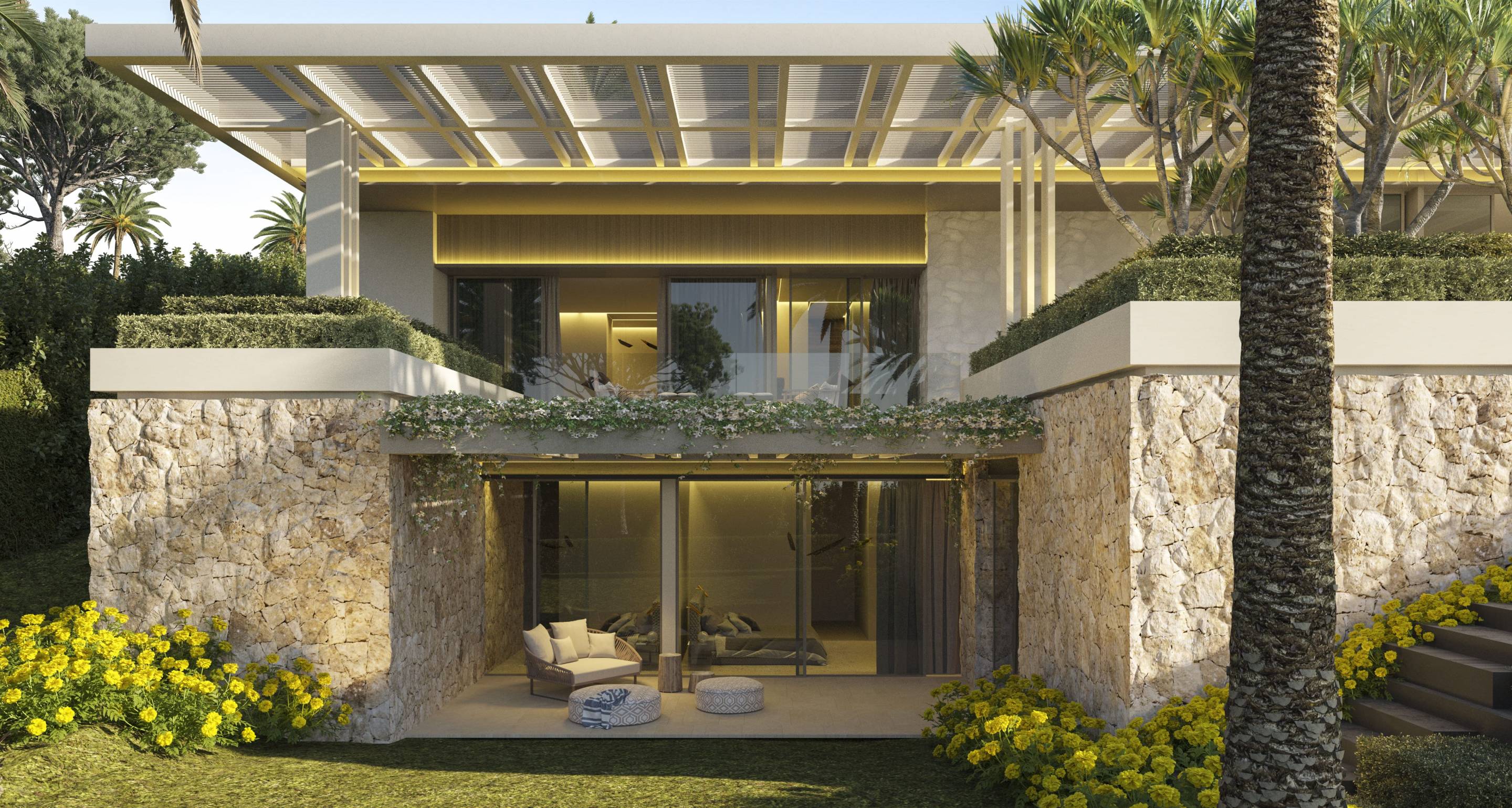 Open-plan living area in 7-bedroom new-build villa, Las Brisas