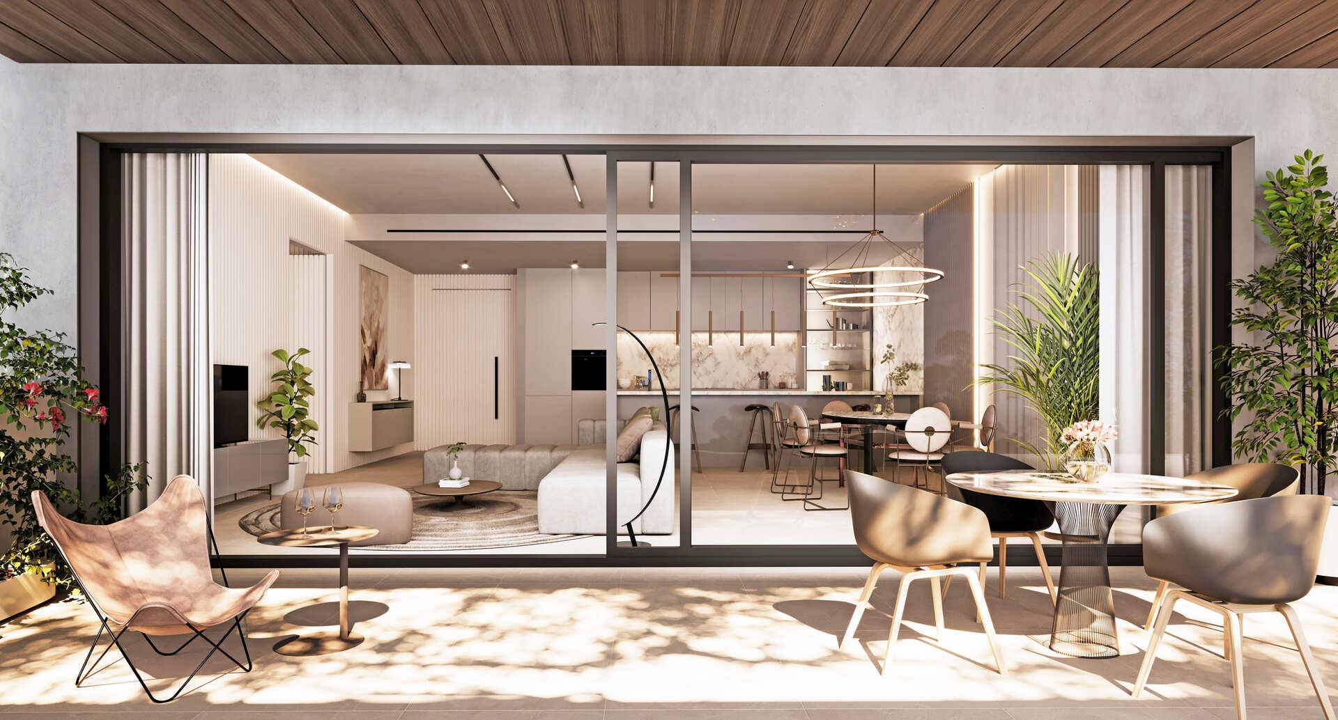 Communal pool area in new-build development, San Pedro, Marbella