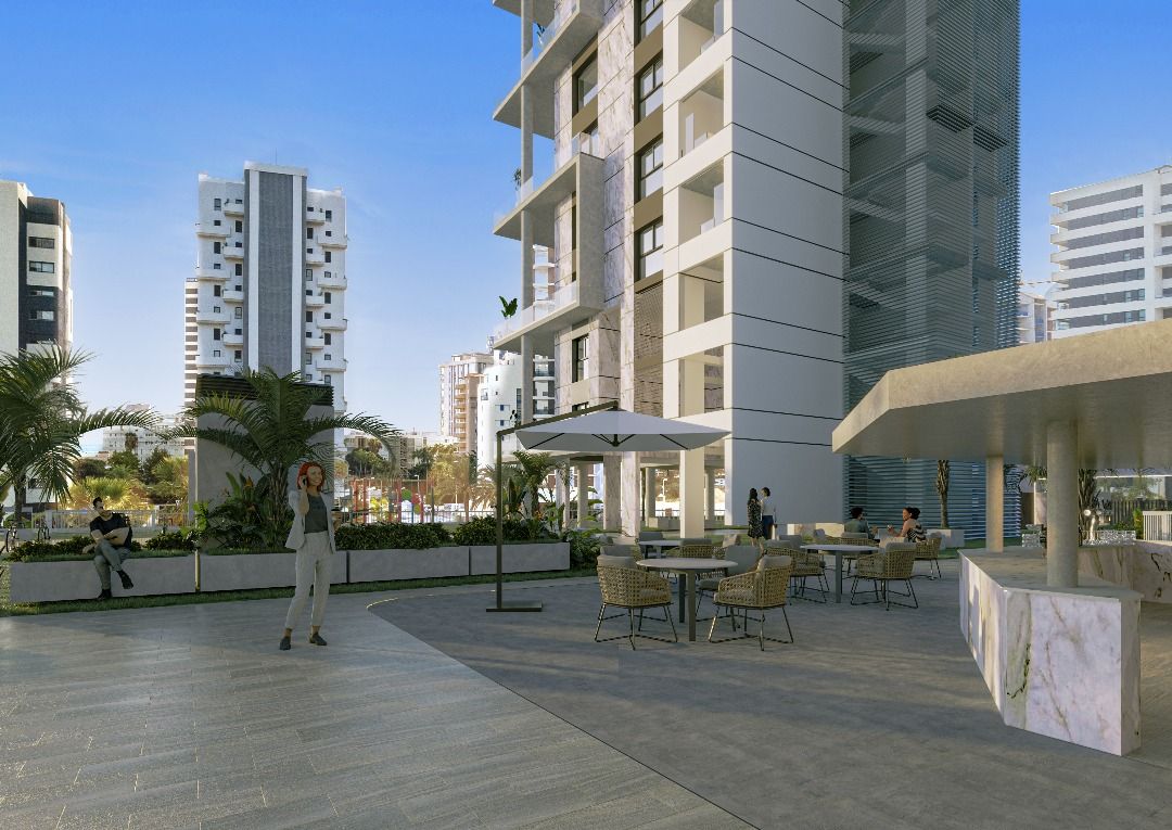 Living area with neutral finishes, 3-bedroom apartment, Playa Arenal-Bol