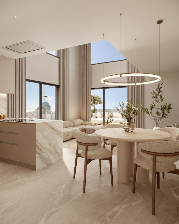 Kitchen with island or breakfast bar, new-build apartment, Playa Arenal-Bol