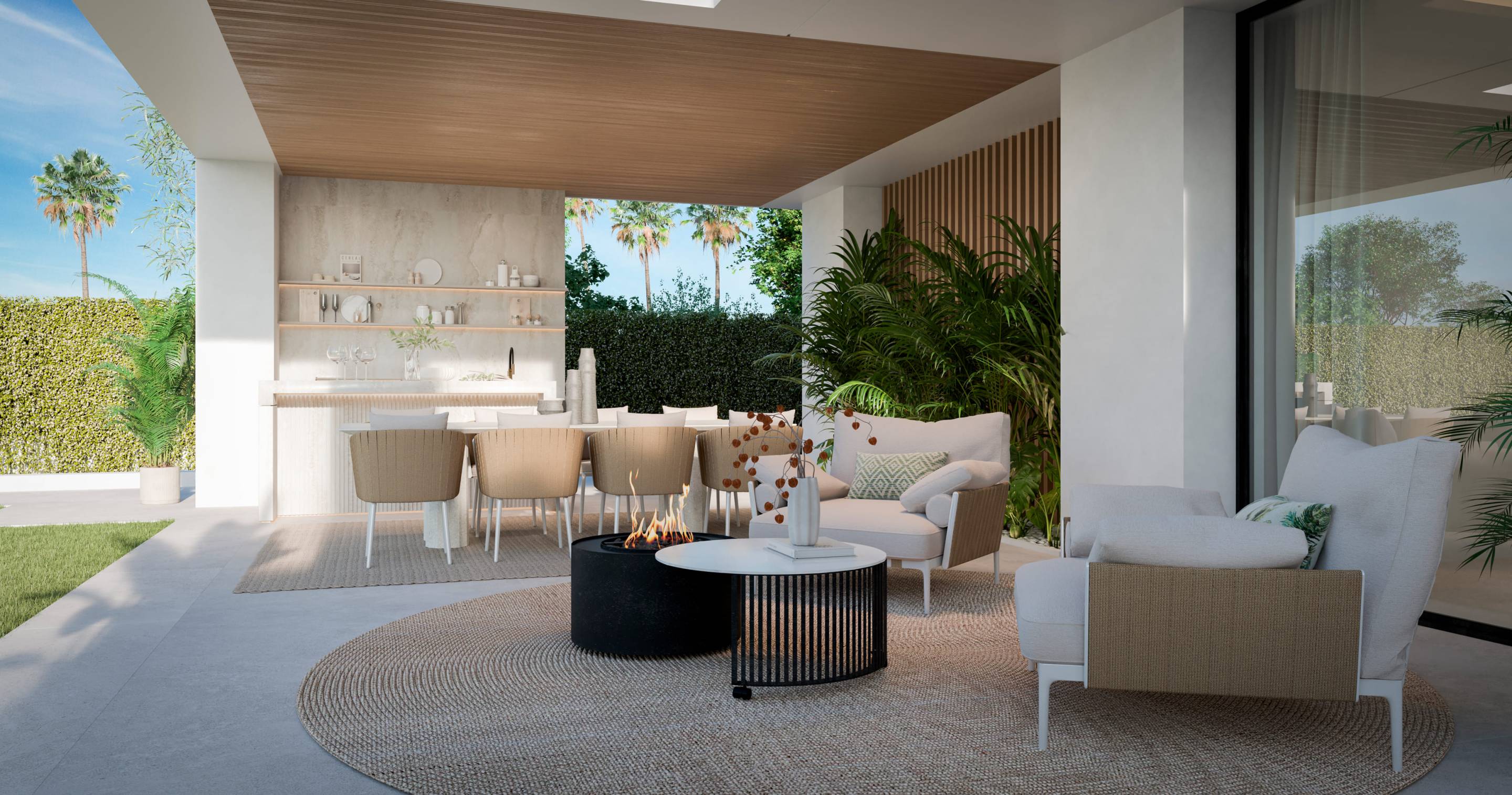 Interior corridor or landing, new-build villa, Whater Gardens
