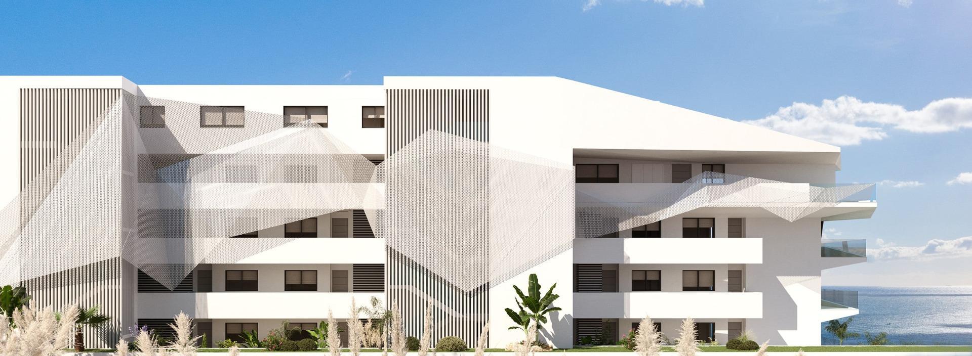 Communal pool area in new-build development, Carvajal, Fuengirola