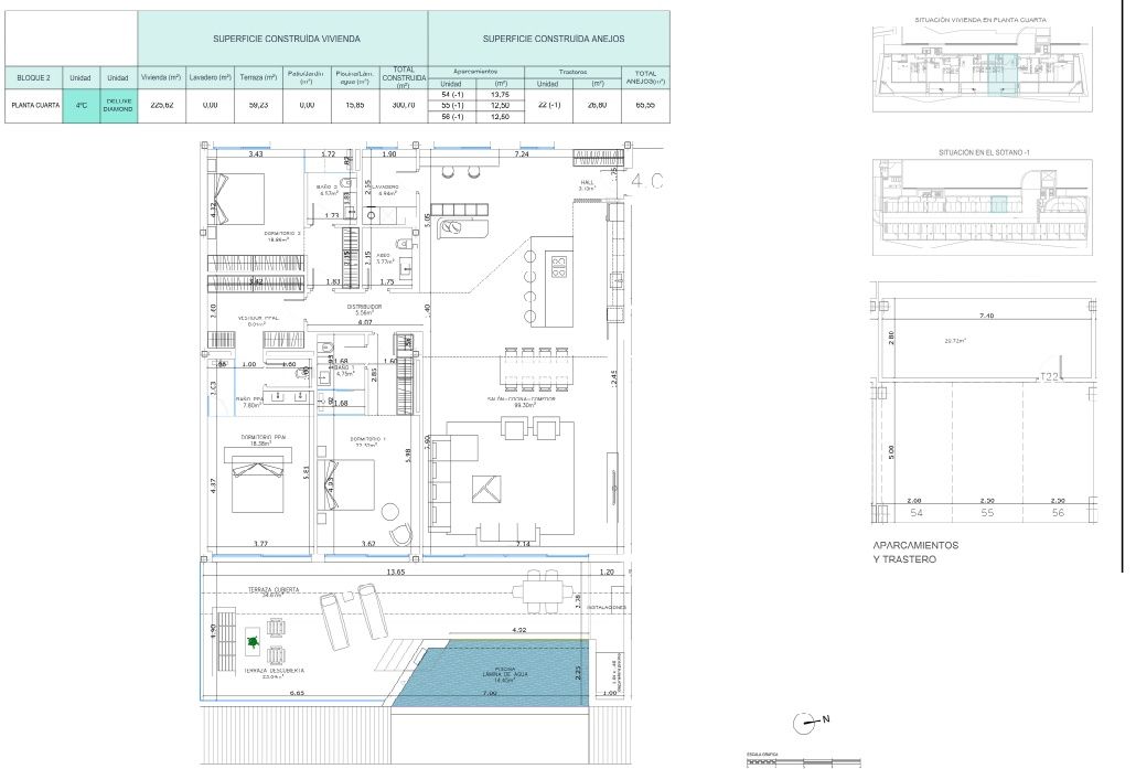 Site plan of new-build penthouse development, Carvajal, Fuengirola