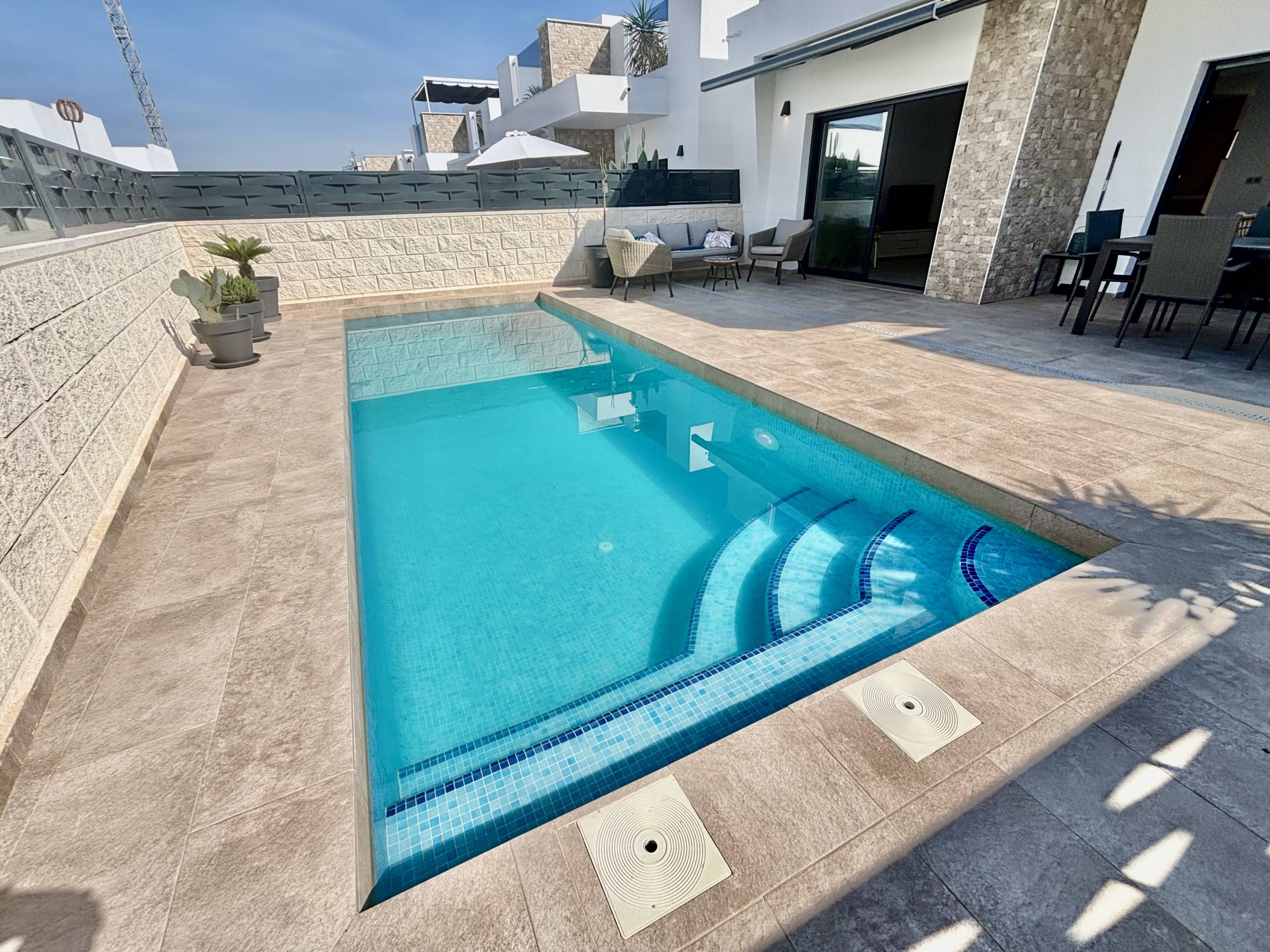 Rear exterior of new-build villa, Pueblo 4, Benijofar