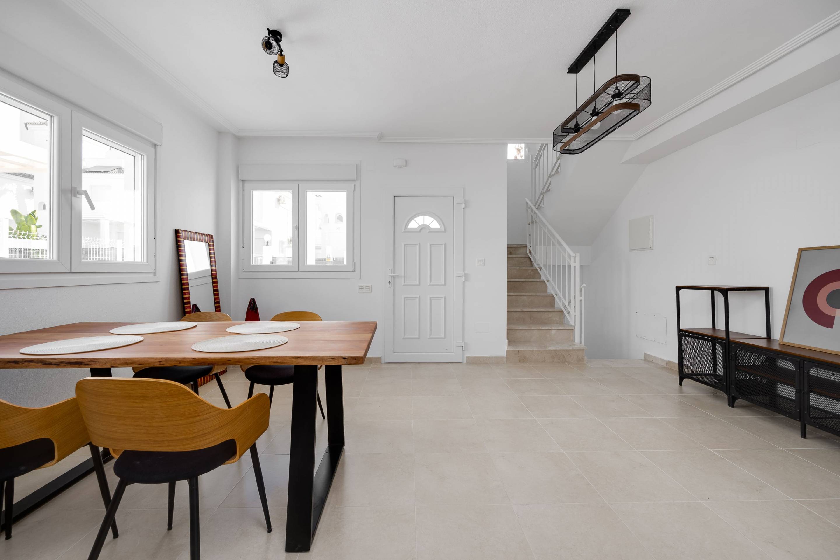 Side view of new-build villa showing plot boundary, La Marina