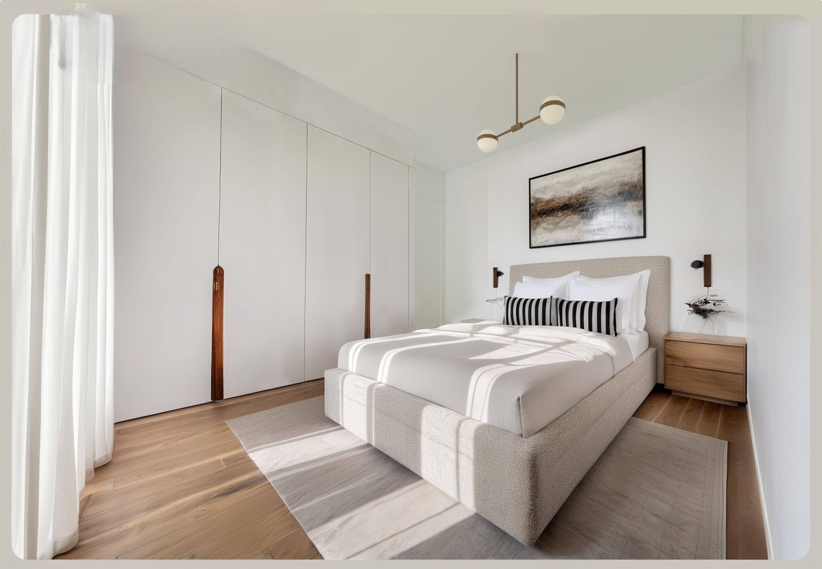 Built-in storage in bedroom, 2-bedroom apartment, Bigastro
