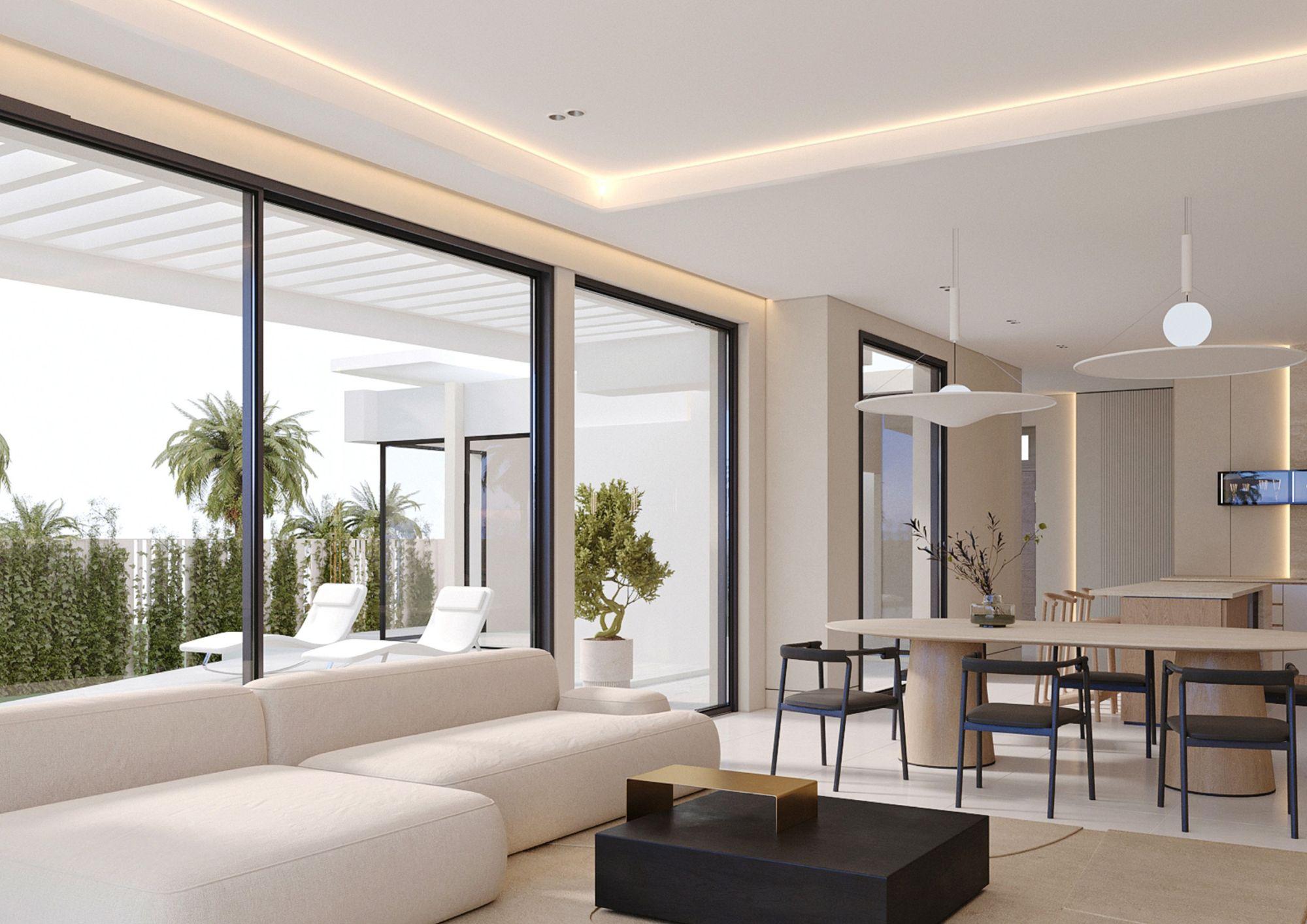 Living room detail in new-build villa, Sitio de Calahonda, Mijas