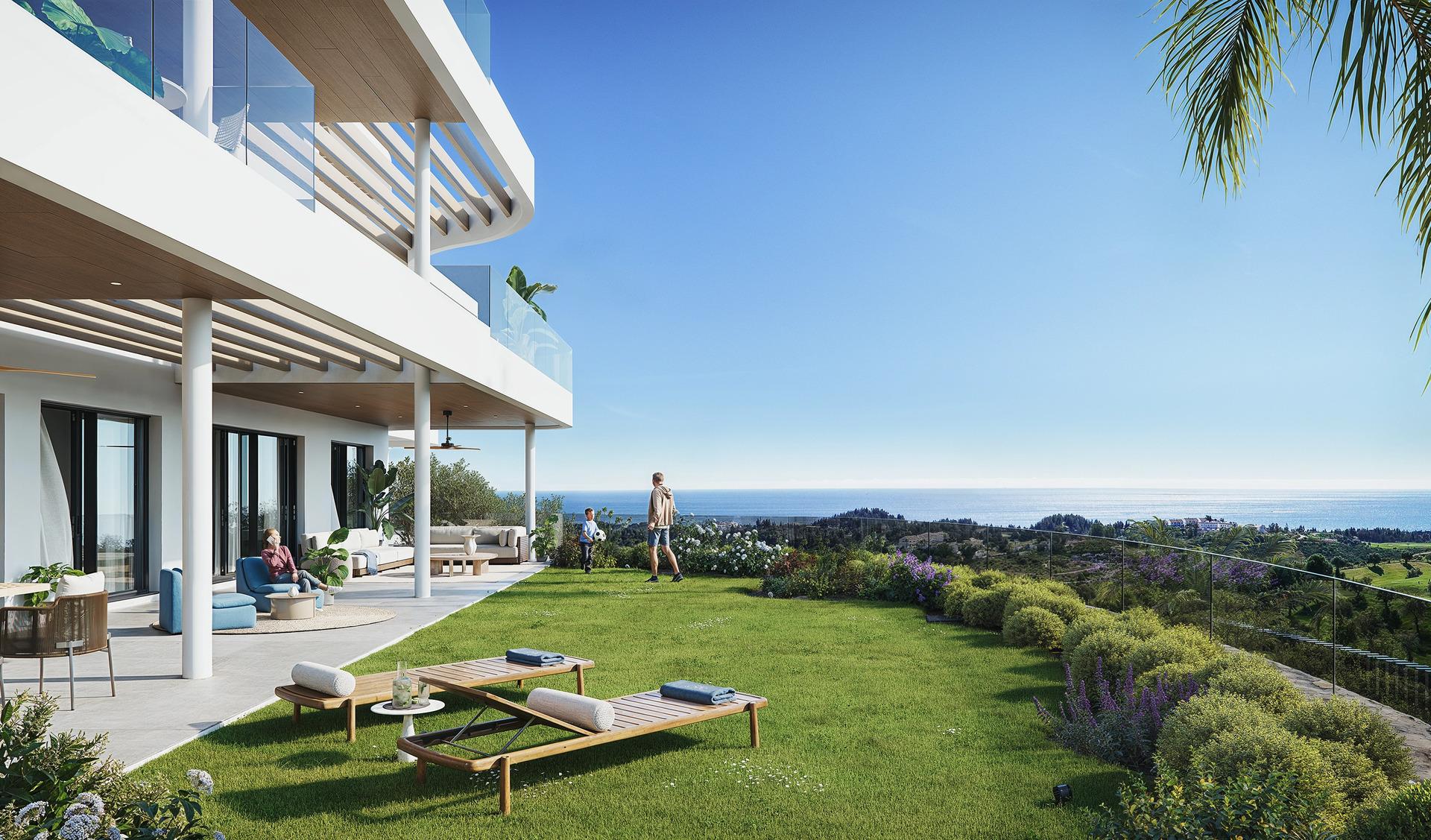Landscaped gardens with walking paths