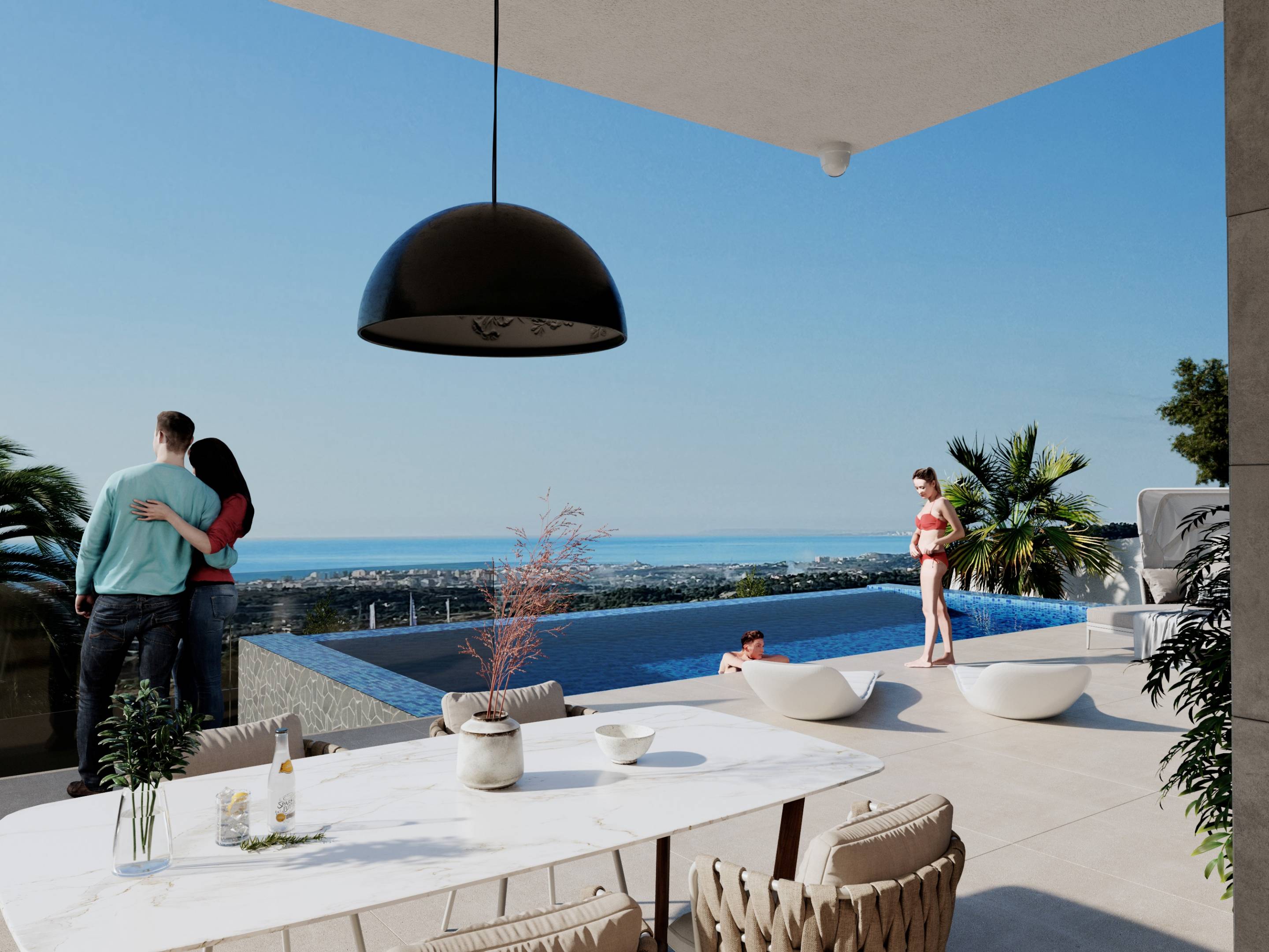 Solarium level of new-build villa, Golf Bahía, Finestrat