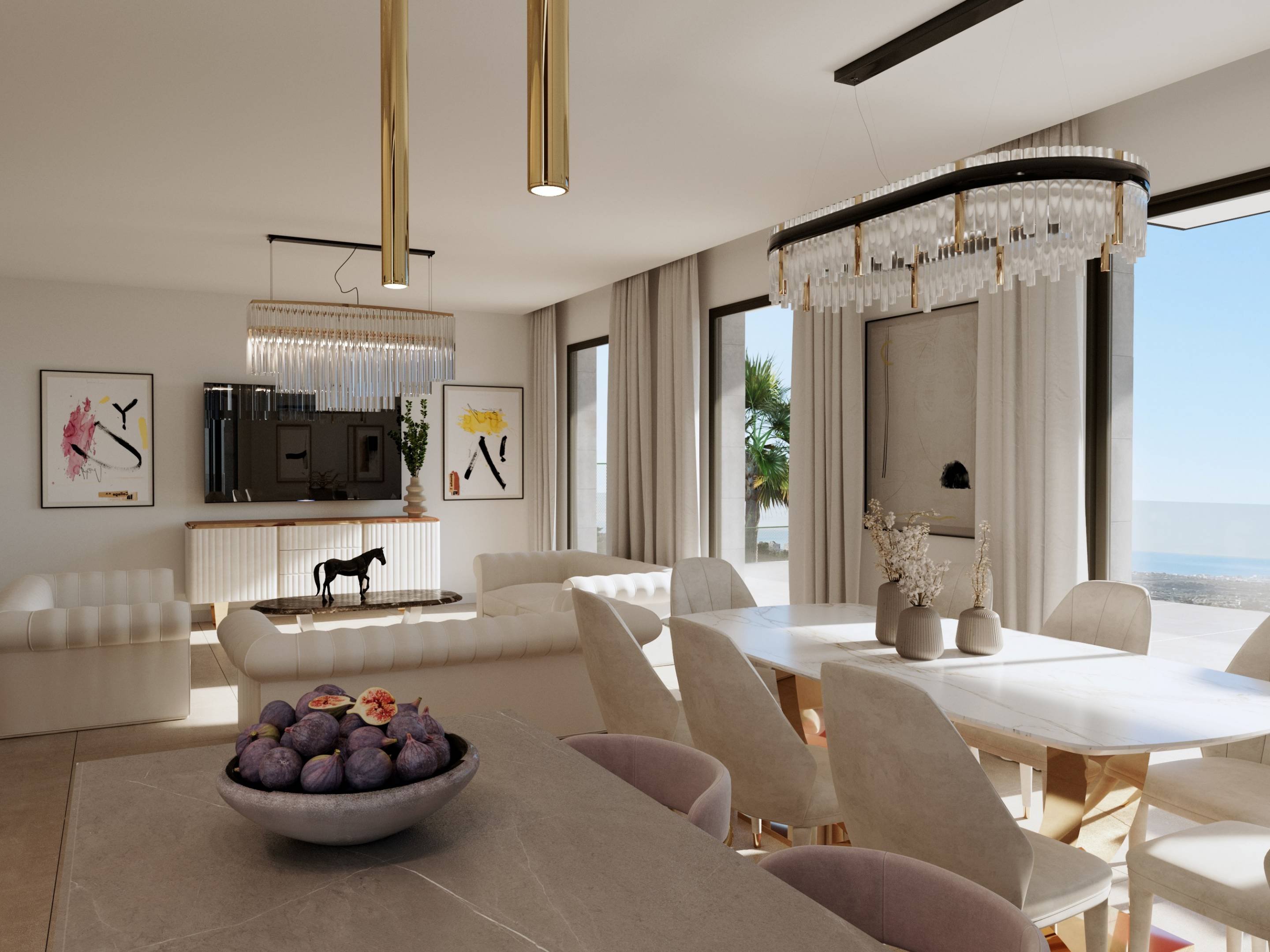 Front facade of new-build villa on 711m2 plot, Golf Bahía, Finestrat
