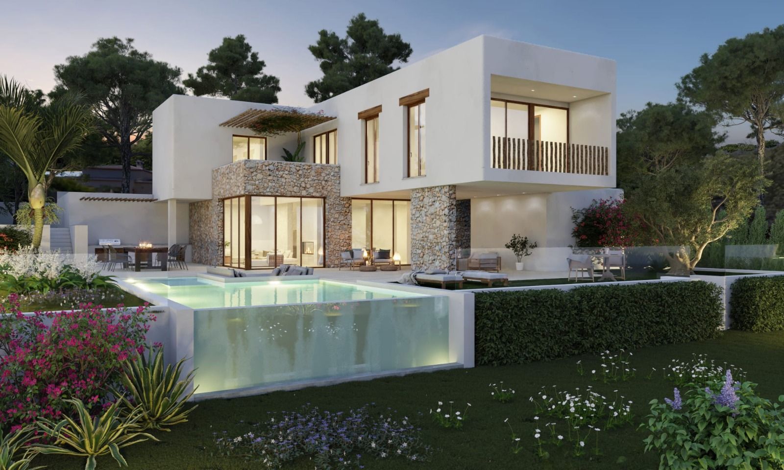Side elevation of 4-bedroom villa on 1,500m2 plot in Monte Olimpo