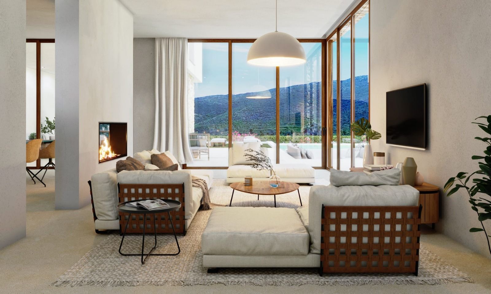Living area inside 4-bedroom villa in Monte Olimpo, Jávea