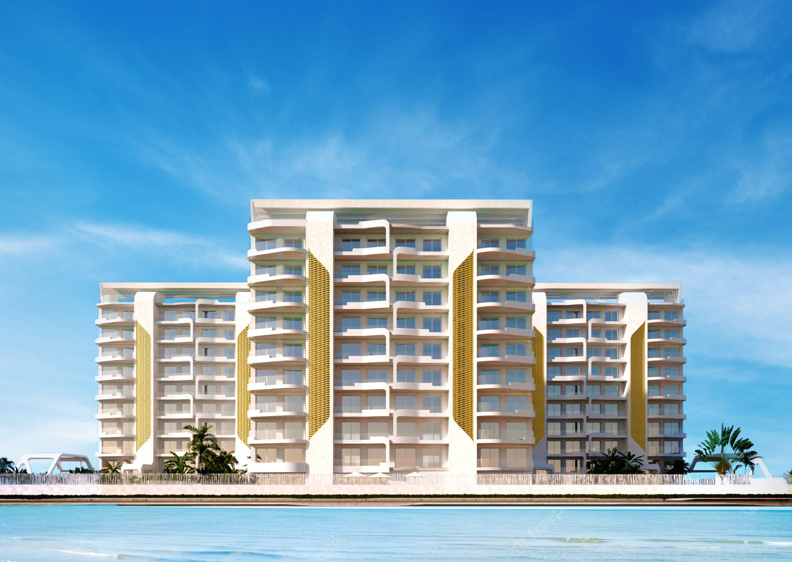 Building facade showing balconies and exterior finish