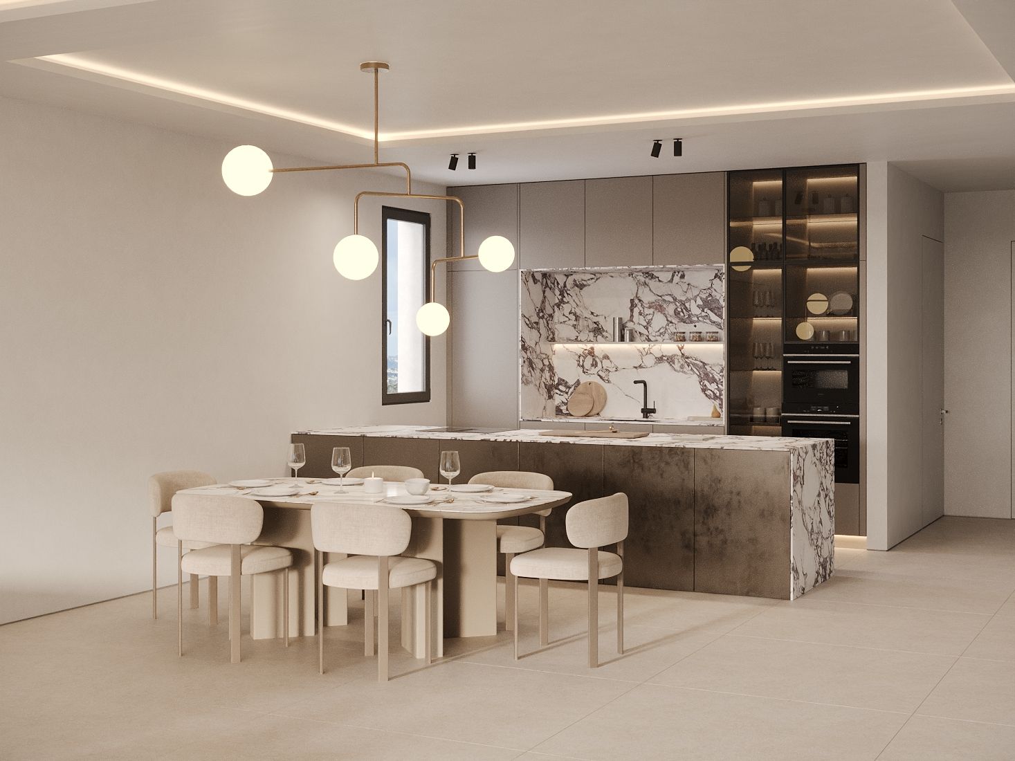 Interior finish detail in 3-bedroom apartment, Nueva Milla De Oro, Estepona