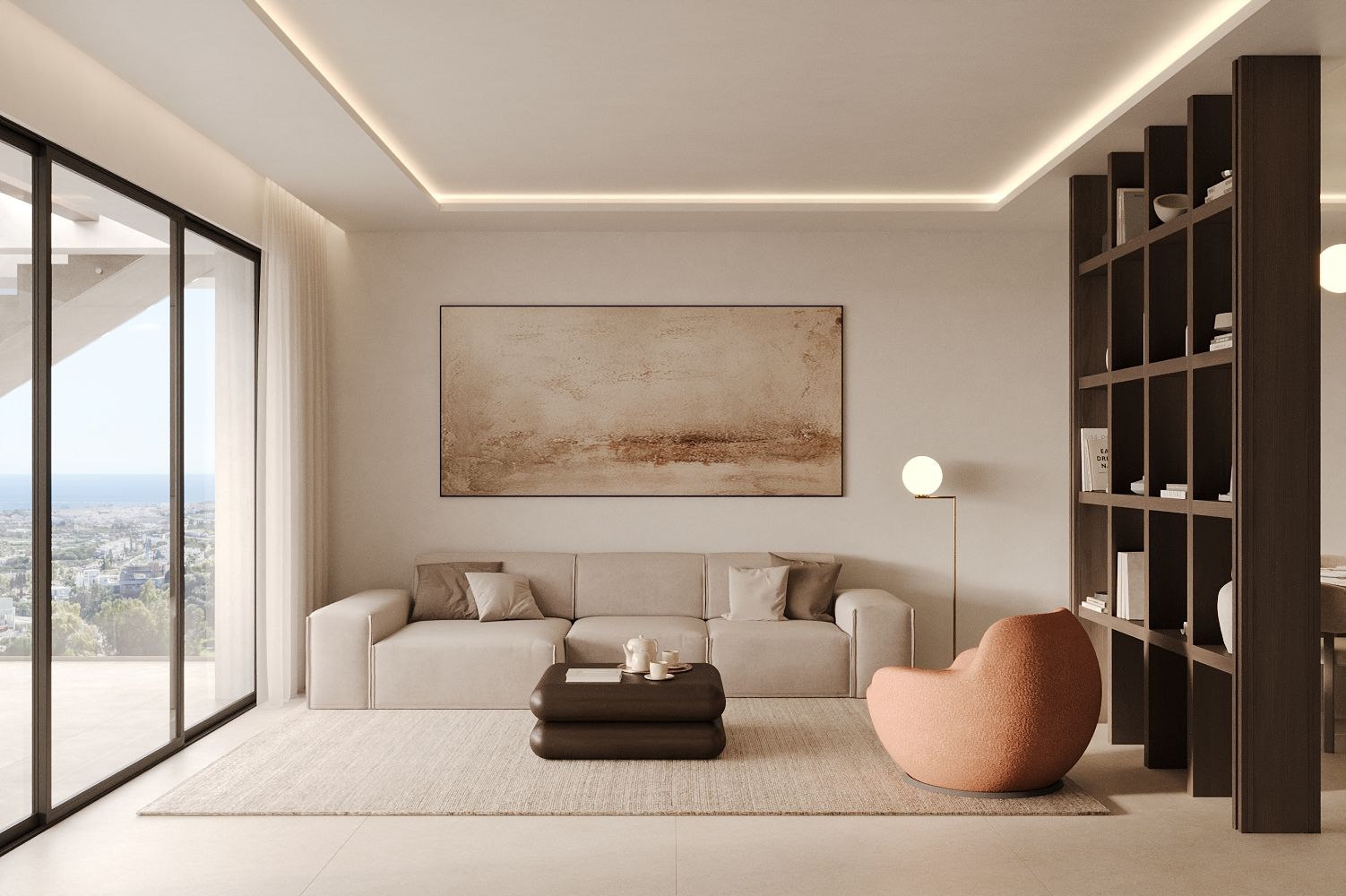 Hallway leading to bedrooms in 155m2 apartment, Nueva Milla De Oro