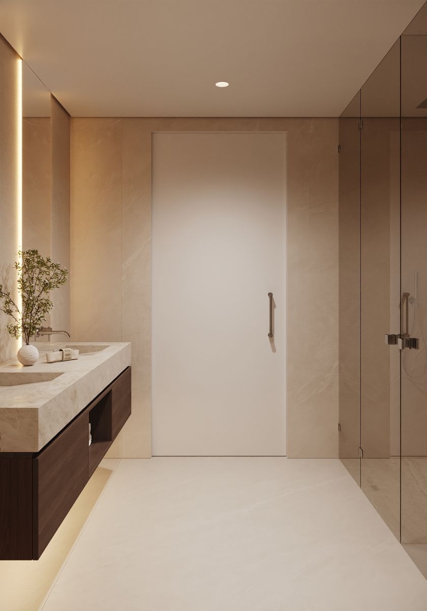 Contemporary bathroom in 2-bedroom new-build apartment, Nueva Milla De Oro