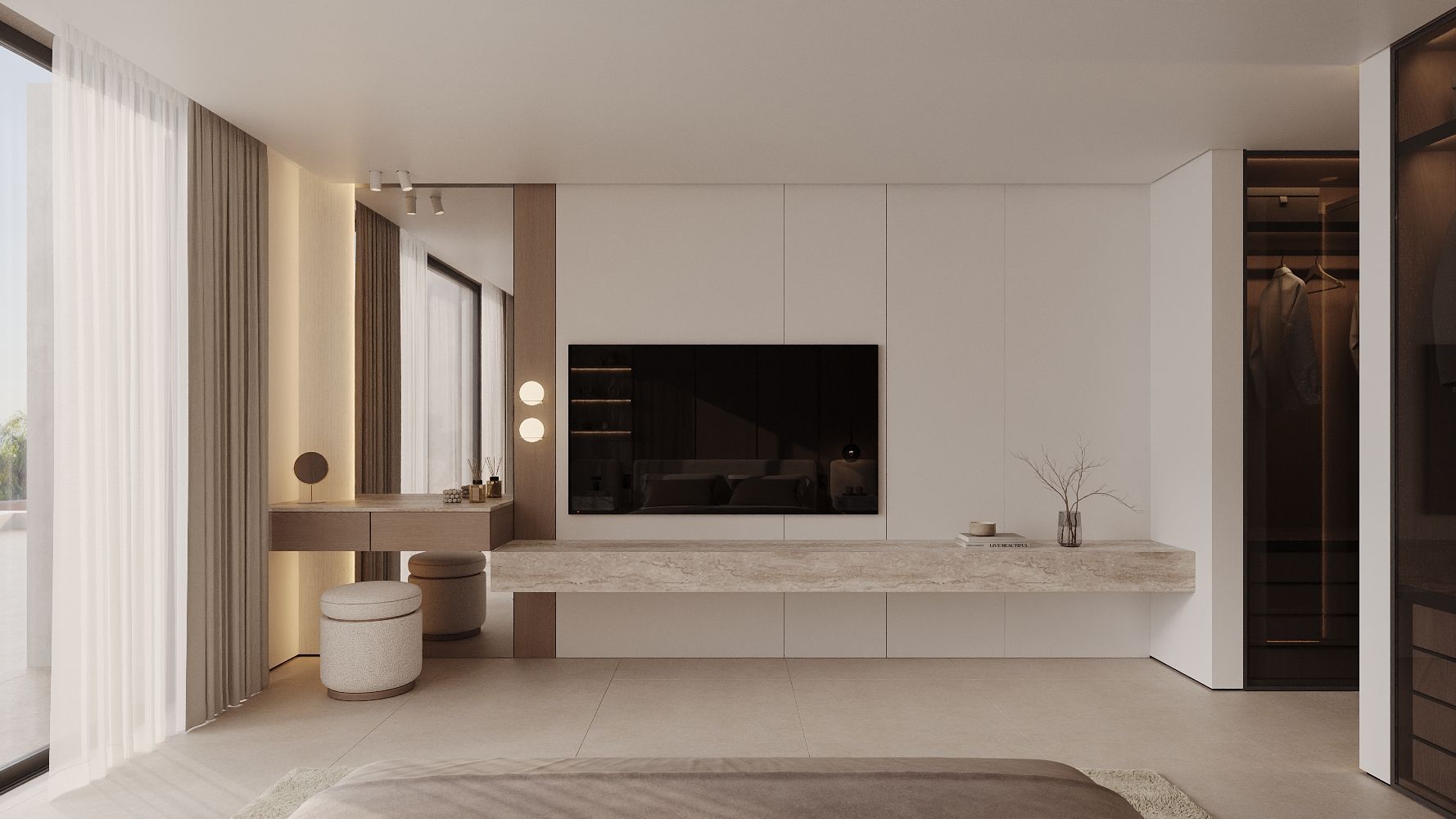 Interior hallway detail in 2-bedroom penthouse, Nueva Milla De Oro, Estepona